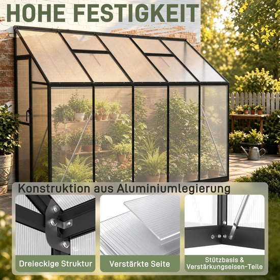 Kas met 'Hoge sterkte' en details over aluminium constructie en versterkte onderdelen.