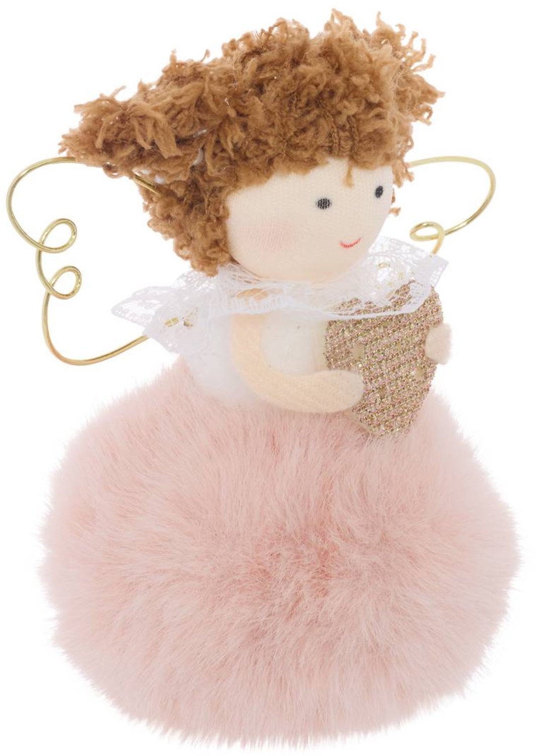 Atmosphera Créateur d'intérieur® Kerstboomversiering 'fee' met pompon van textiel, 11 cm Rose