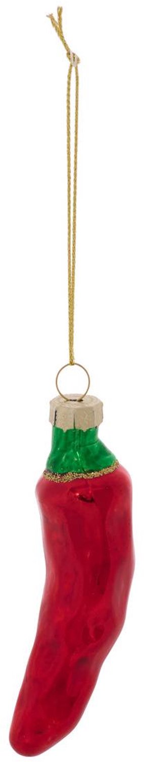 Feeric lights & Christmas Rode glazen dennenboomhanger met chilipeper, 9 cm Rouge