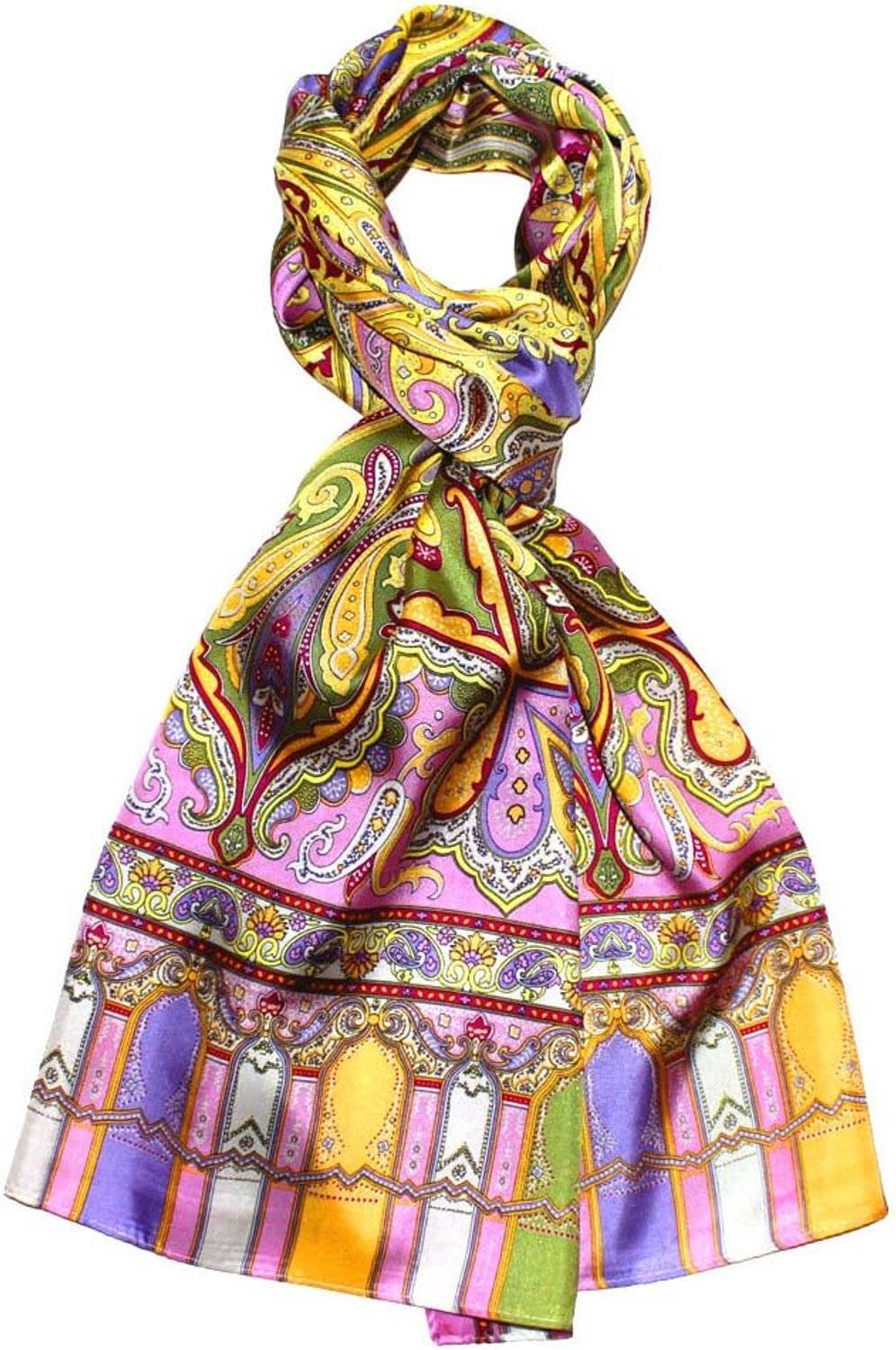 Luxe Zijden Sjaal Heren - Paisley Patroon, 50x165cm, Groen