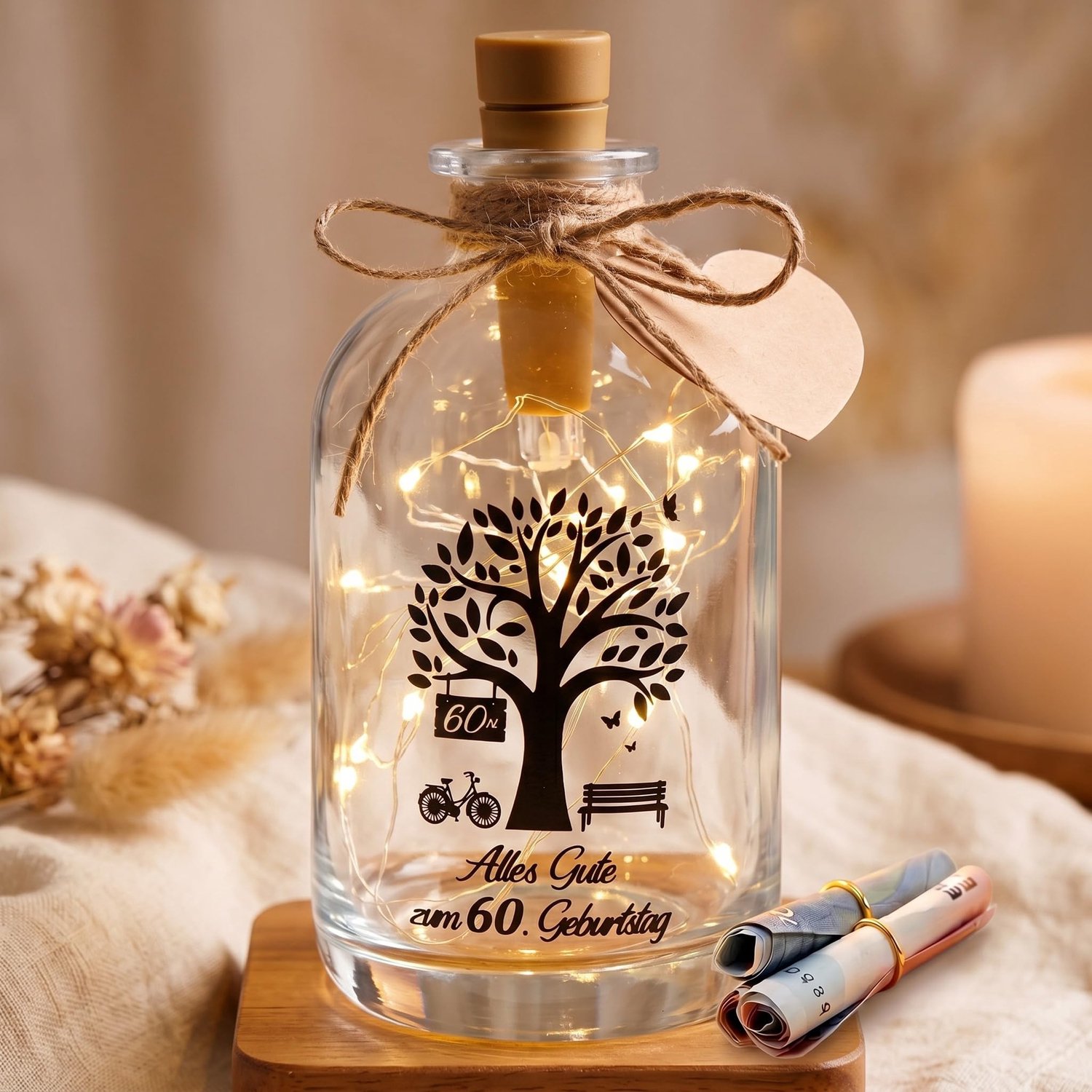 LED Fleslamp met Verlichte Decoratieve Fles