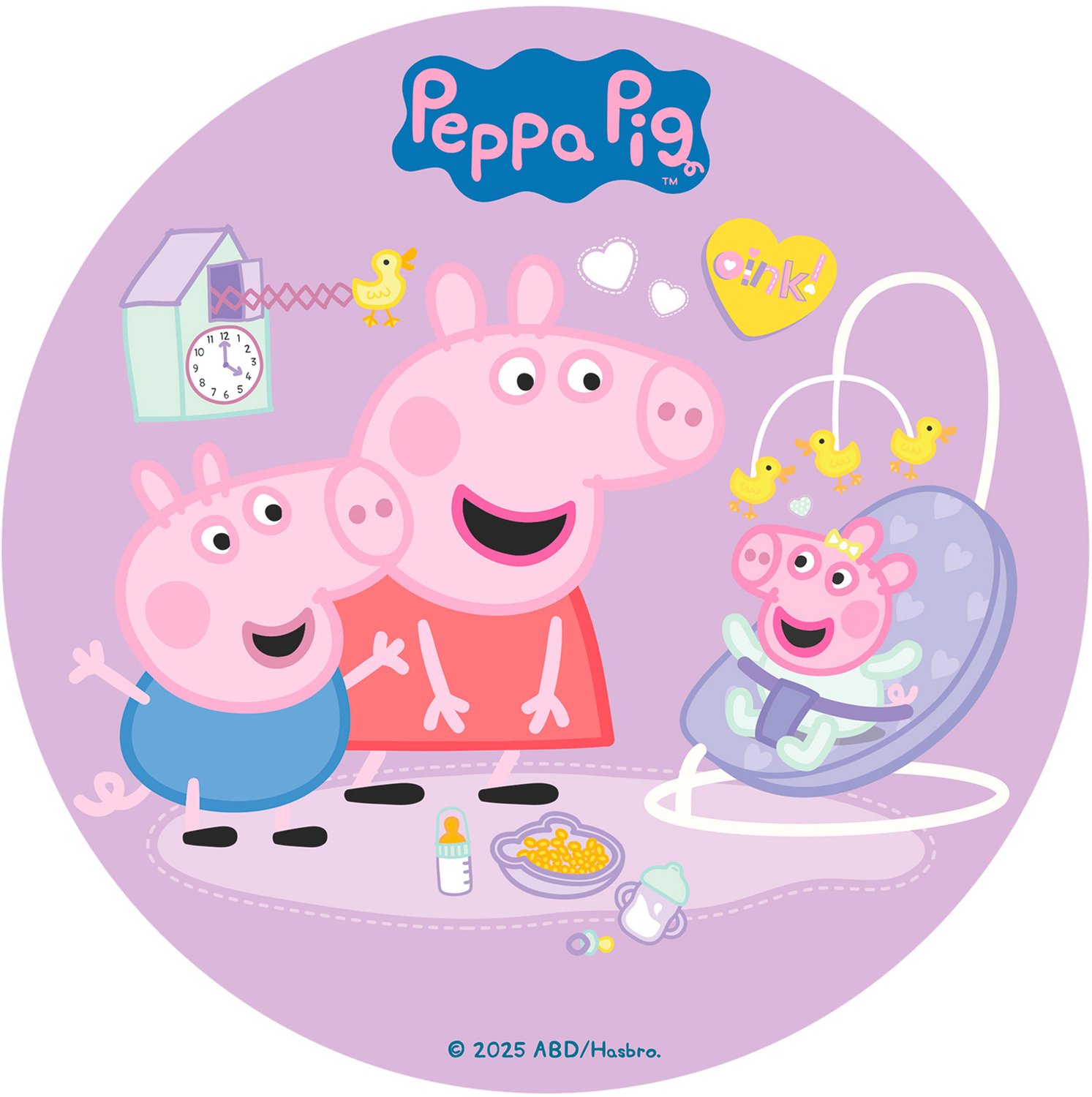 DEKORA - Peppa Pig New Baby eetbare taart print 20 cm