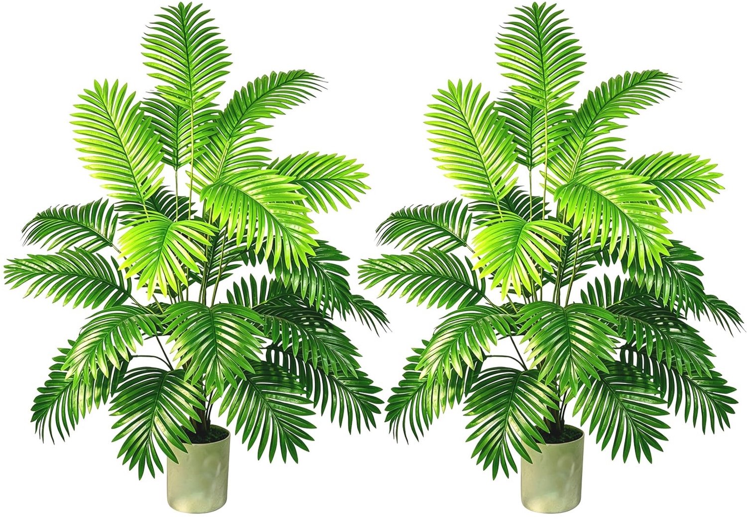 Set van 2 Kunstpalmen 120 cm - 24 Bladstelen Tropische Decoratie