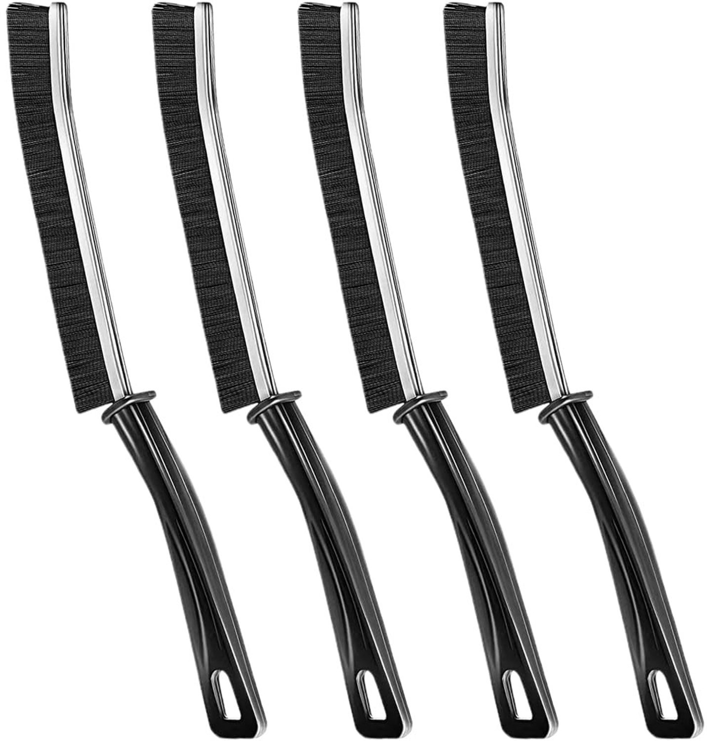 Spleetreinigingsborstel - Groefreinigingsborstel - Reinigingsborstel voor Ramen/Deuren - 4 Stuks - Ergonomisch Handvat - Supersterke PP-borstels