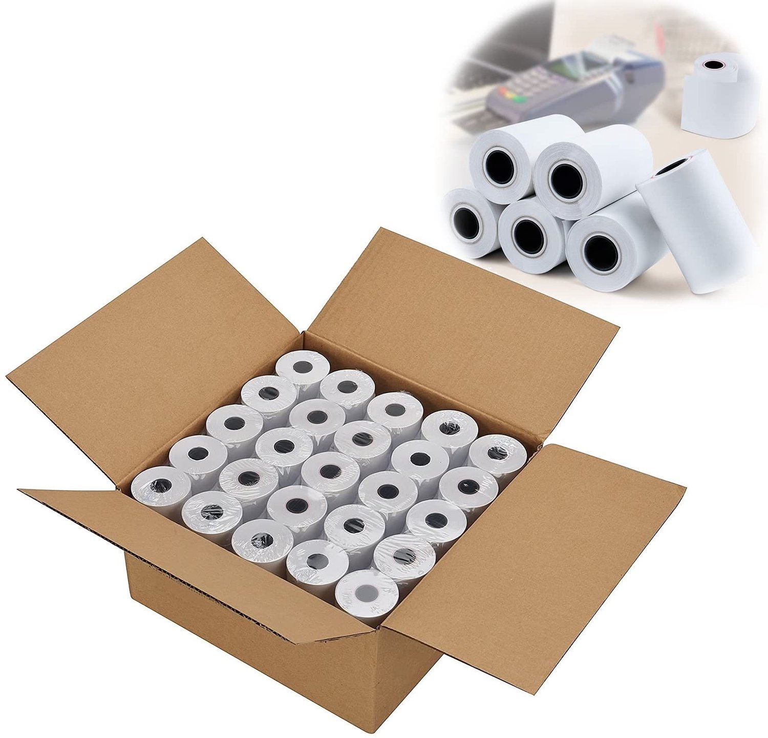 Thermorollen 57mm x 12mm x 50m 50 Stuks
