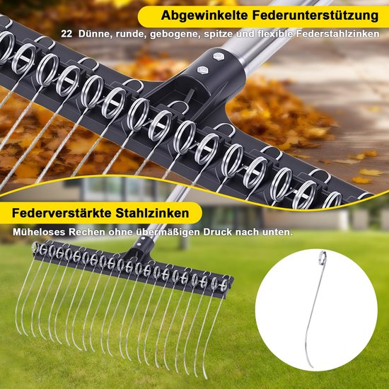 Tuinhark - Verstelbare steel - 22 verenstalen tanden — afbeelding 2