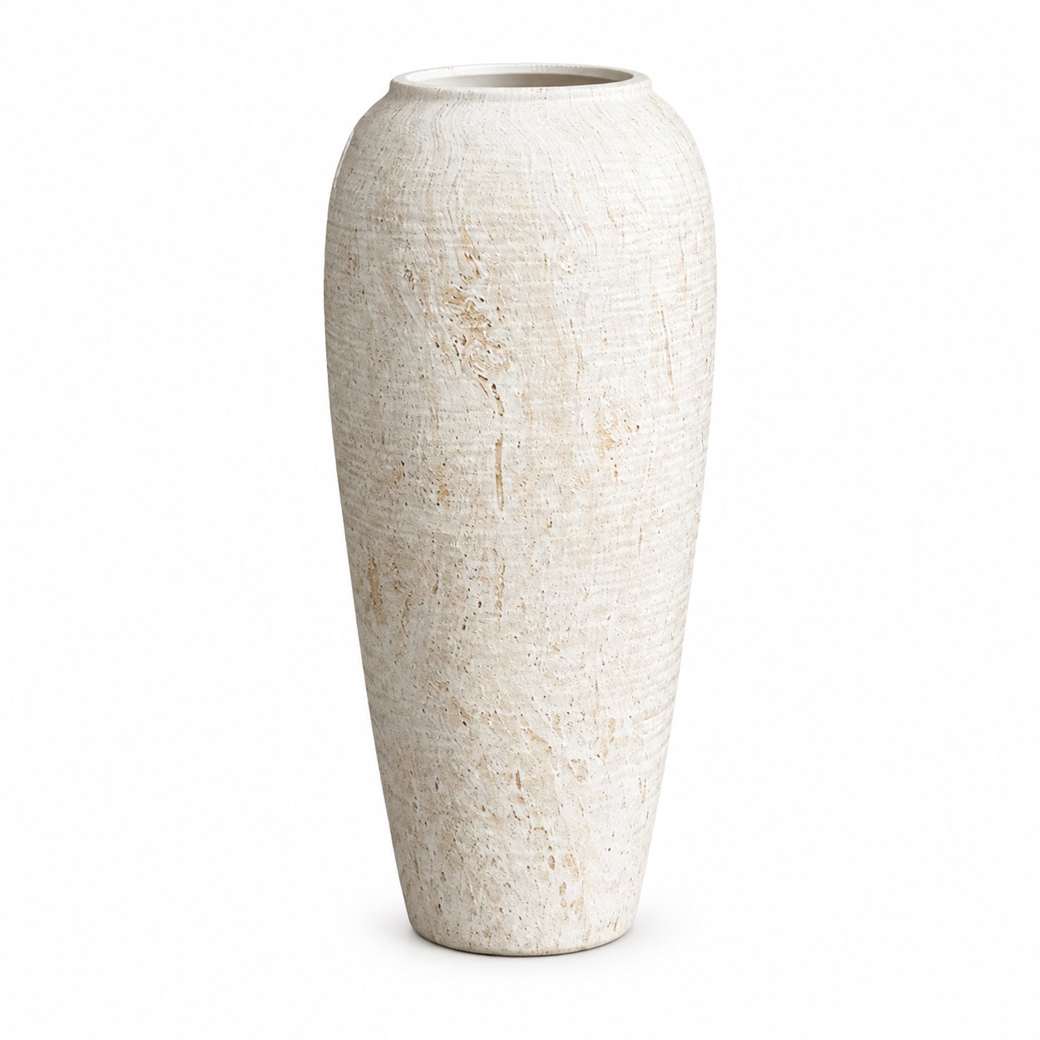 SWGOTA Keramische vaas in wabi-sabi-stijl, 13 x 13 x 31 cm, gebroken wit met structuur, voor droogbloemen en tafeldecoratie