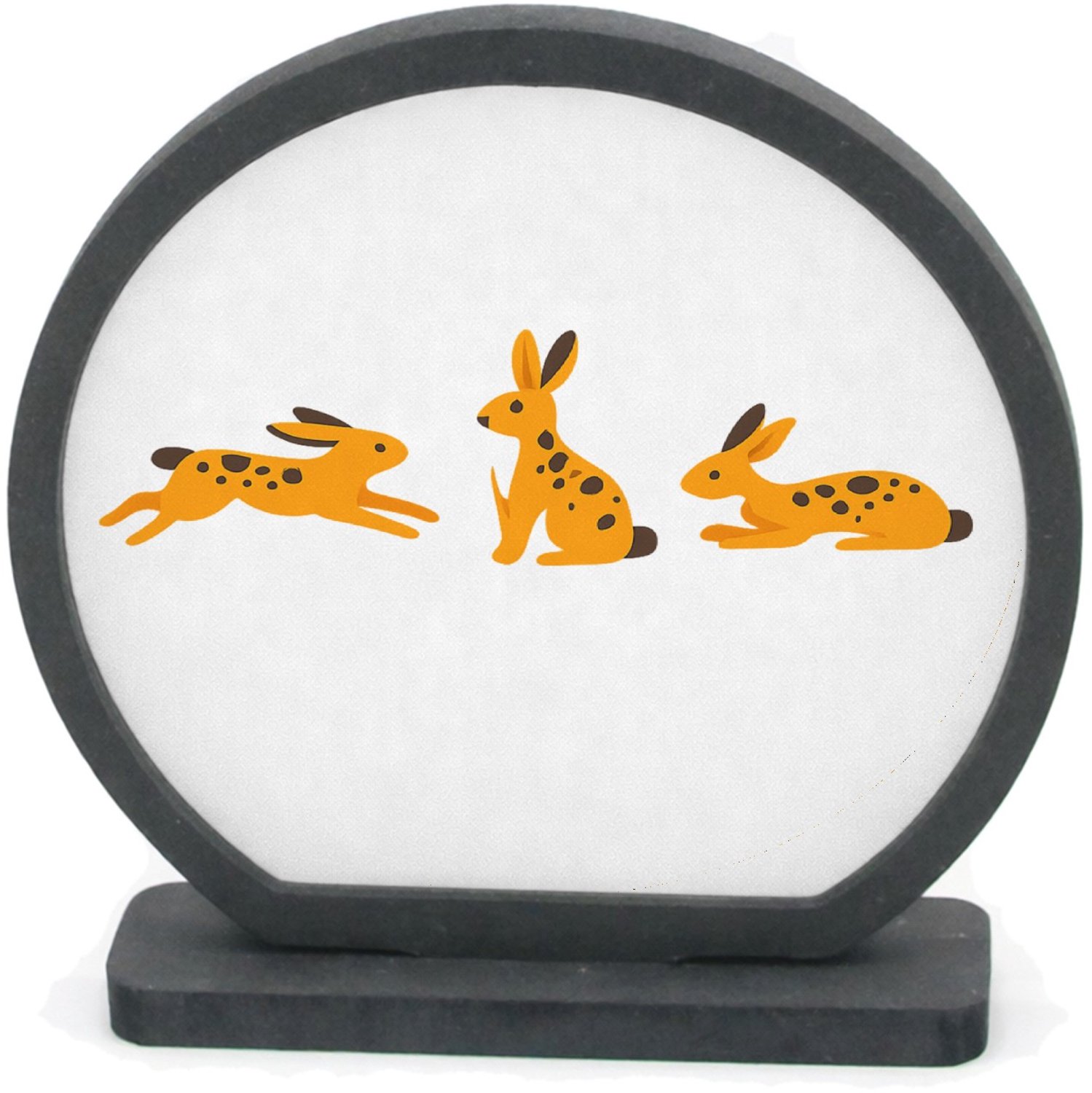 Mr Cadeautjes Houten fotolijst rond met MDF inleg - design Een subtiele patrooncompositie met meerdere losse figuren di | cadeau Wit