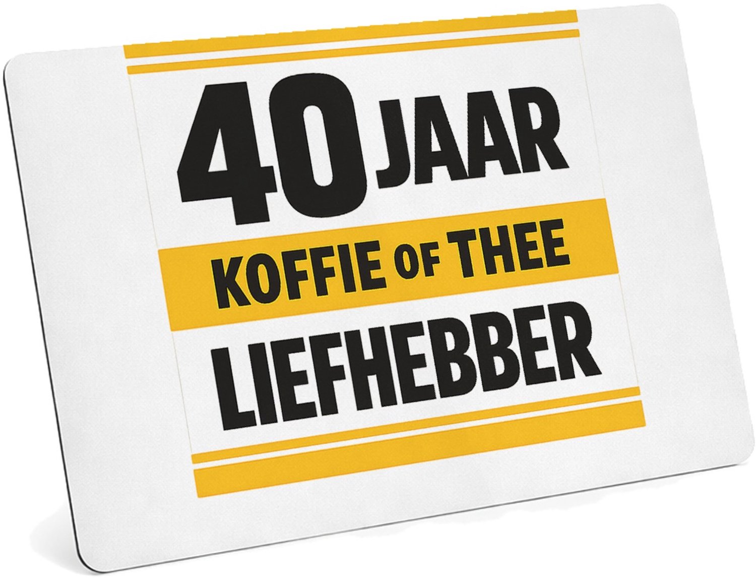 Mr Cadeautjes MDF magnetische fotolijst 28 x 19 - design Humoristische jubileumopdruk rond een favoriete drank in een | cadeau Wit