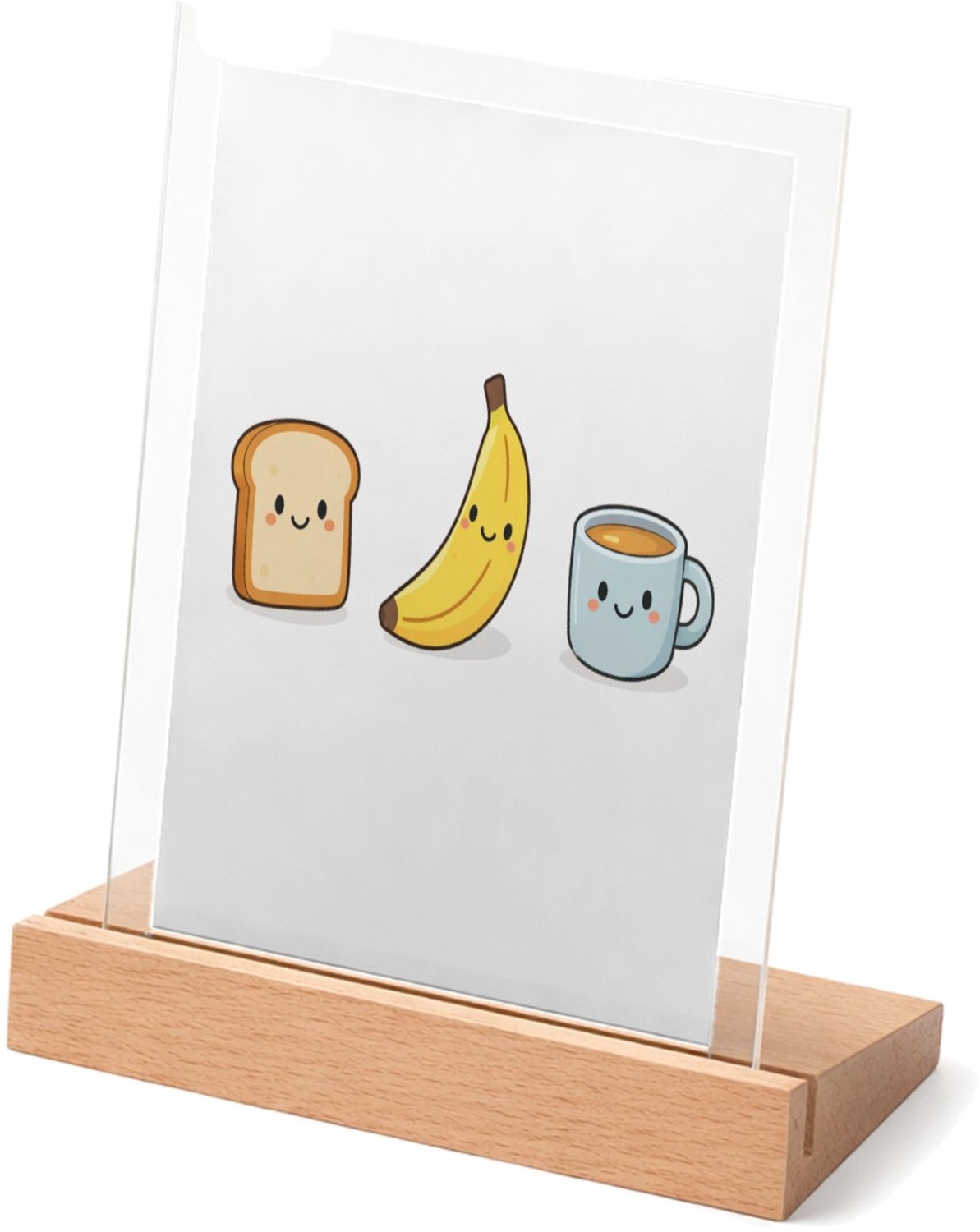 Mr Cadeautjes Glasframe met vaste tekst - design Rustige ontbijtprint met een speelse centrale boodschap en d | cadeau Wit