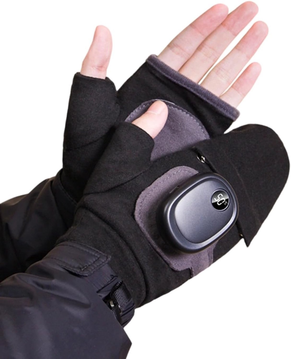 Draadloze Verwarmde Ruiterhandschoenen Dubbelzijdige Warmte 3 Standen Vingerflap Oplaadbaar via USB-C Geschikt voor Winter Paardrijden en Stalwerk Warm en Comfortabel Zwart