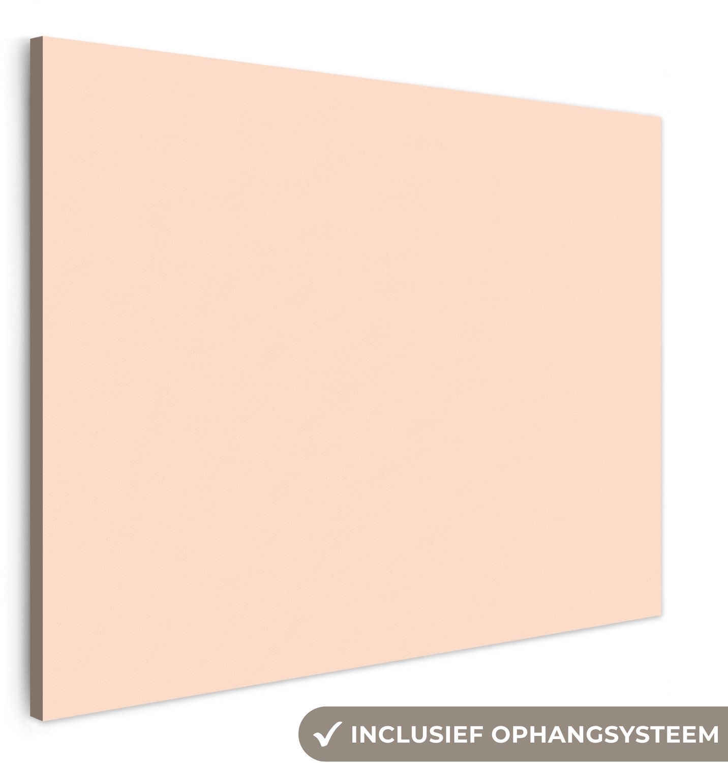 Canvas schilderij 160x120 cm - Exclusieve wanddecoratie Pale - Peach - Nude - Muurdecoratie woonkamer - Slaapkamer decoratie - Kamer accessoires - Schilderijen op canvas groot XXL