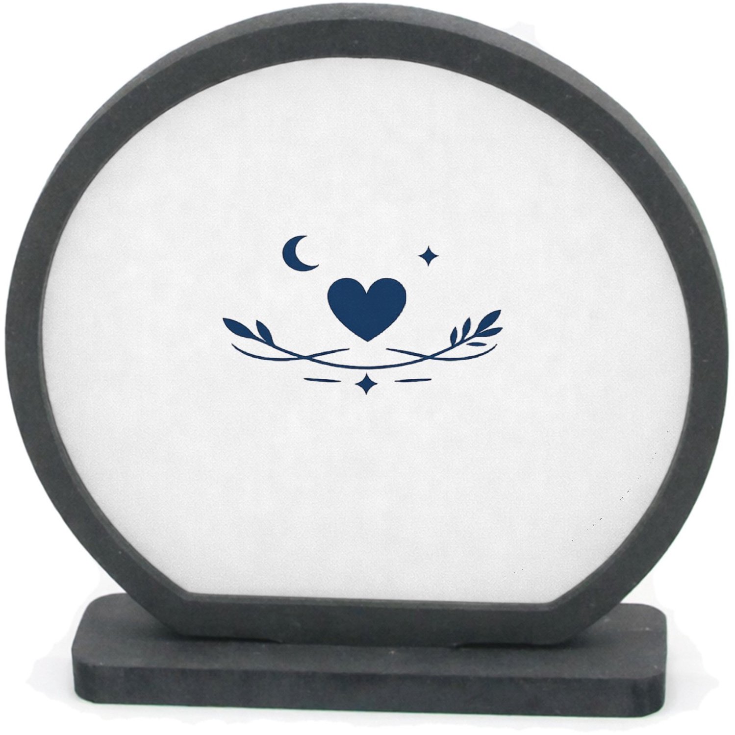 Mr Cadeautjes Houten fotolijst rond met MDF inleg - design Een compacte waarderingsprint voor een zorg- of onderwijsfig | cadeau Wit