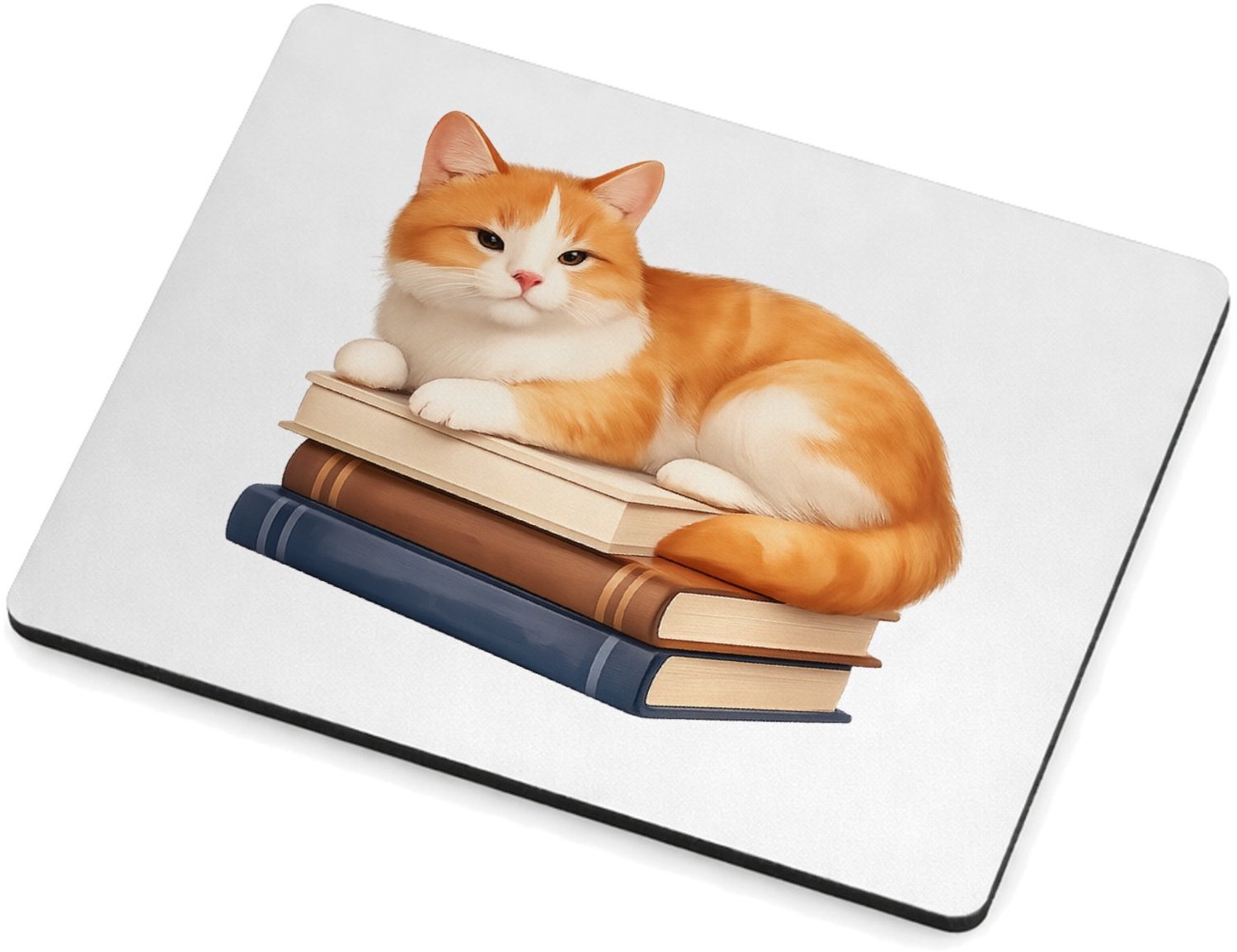 Mr Cadeautjes MDF magnetische fotolijst 9 x 7 - design Een ontspannen dier op een hobby-object met een korte, kalme | cadeau Wit