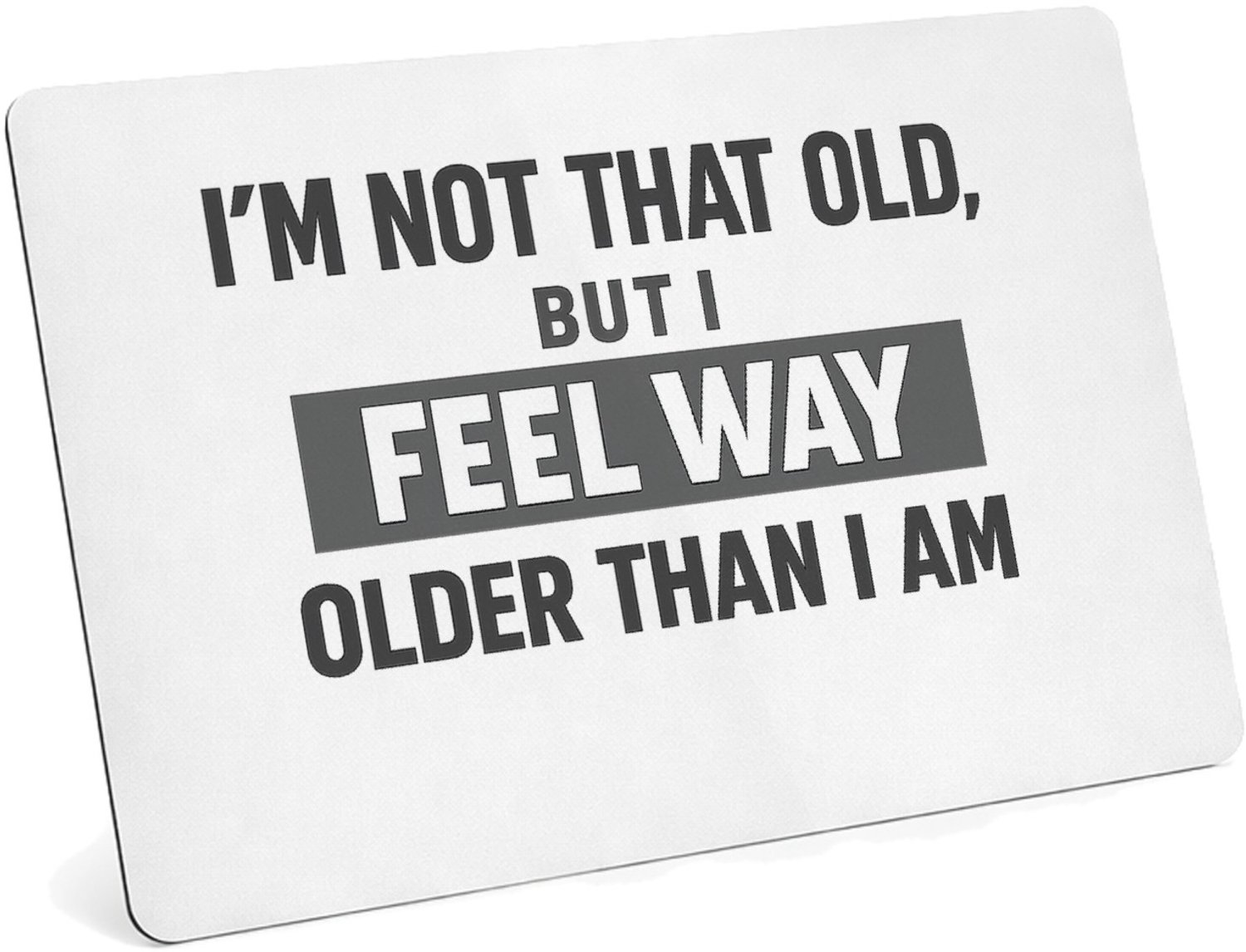 Mr Cadeautjes MDF magnetische fotolijst 28 x 19 - design Compacte zelfspotprint over een andere levensfase, met een v | cadeau Wit