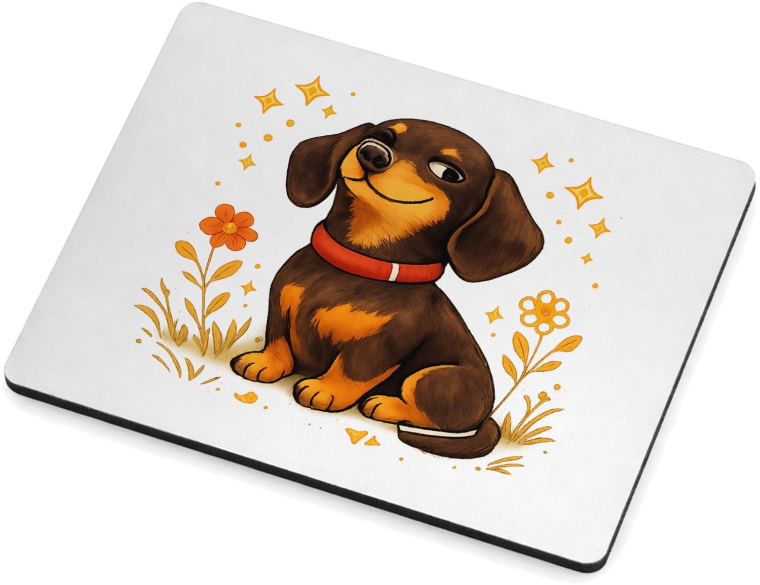 Mr Cadeautjes MDF magnetische fotolijst 9 x 7 - design Een karaktervolle huisdierillustratie met een trotse, eigenw | cadeau Wit