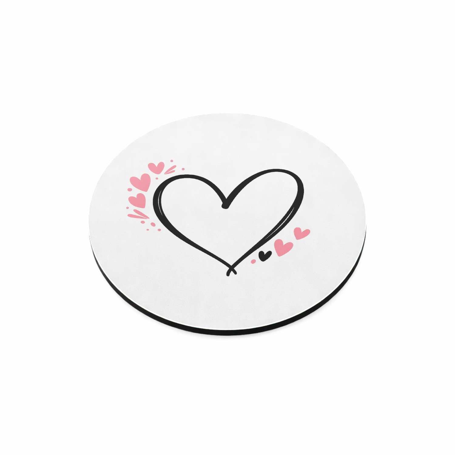 Mr Cadeautjes MDF magnetische fotolijst rond Ø 9,5 - design Een liefdevolle handlettering met kleine sterren en zachte s | cadeau Wit