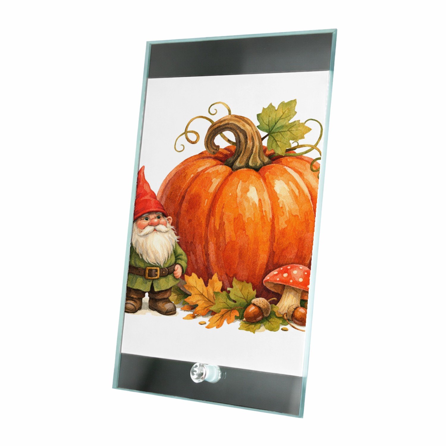 Mr Cadeautjes Glasframe 15 x 23 - design Een kleine tuinfee met een enorme zonnebloem als seizoenssym | cadeau Wit