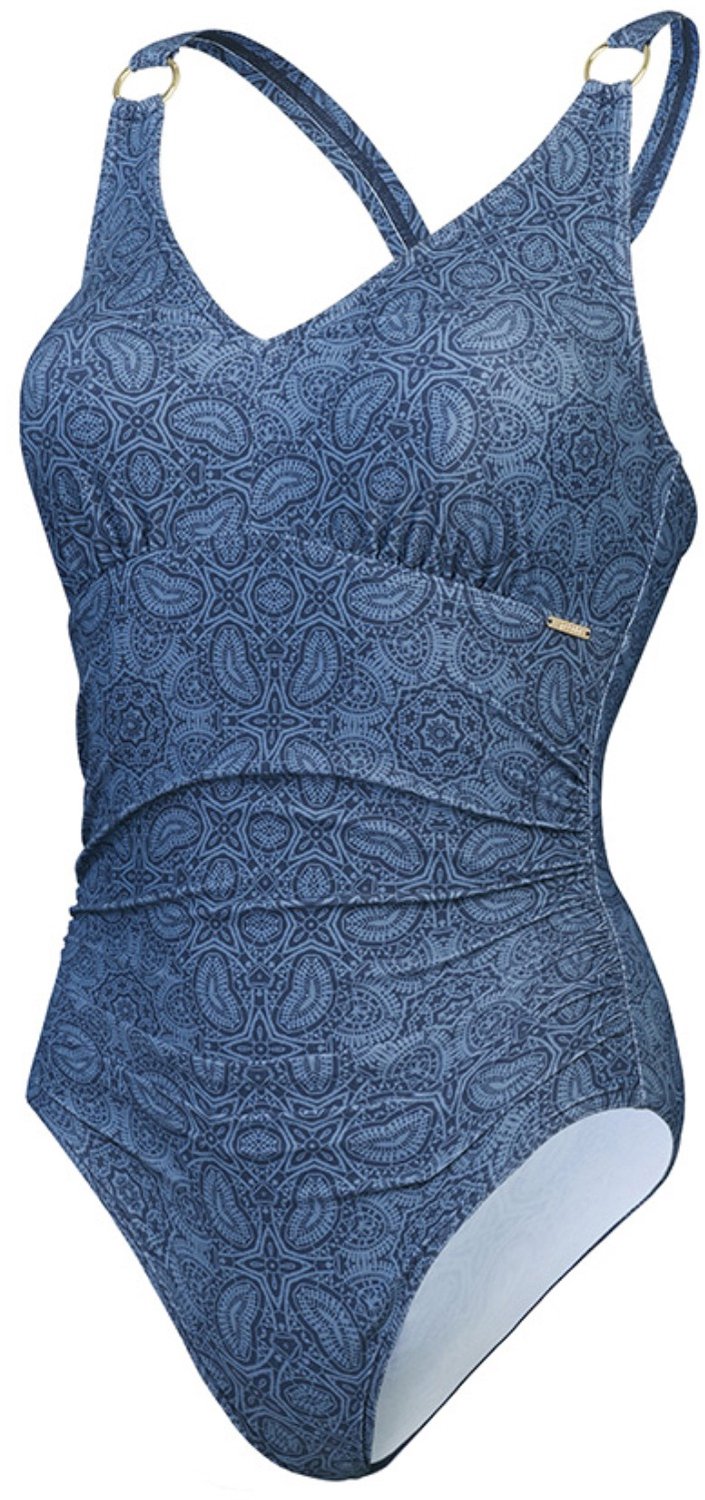 Speedo dames V-hals shaping badpak printed blauw