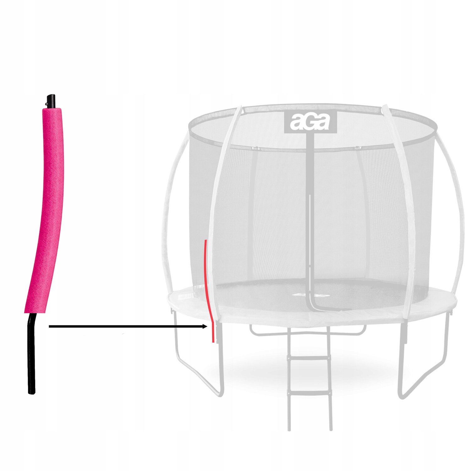 Universele Trampoline Paalbeschermer - 100 cm Roze