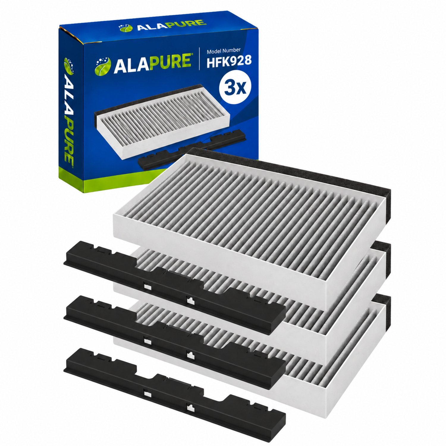 3x CleanAir Koolstoffilter voor Blaupunkt 11049702 / 11026771 / 00705432