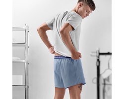 AirFeel | Loszittende katoenen boxershort in marineblauw en lichtblauw