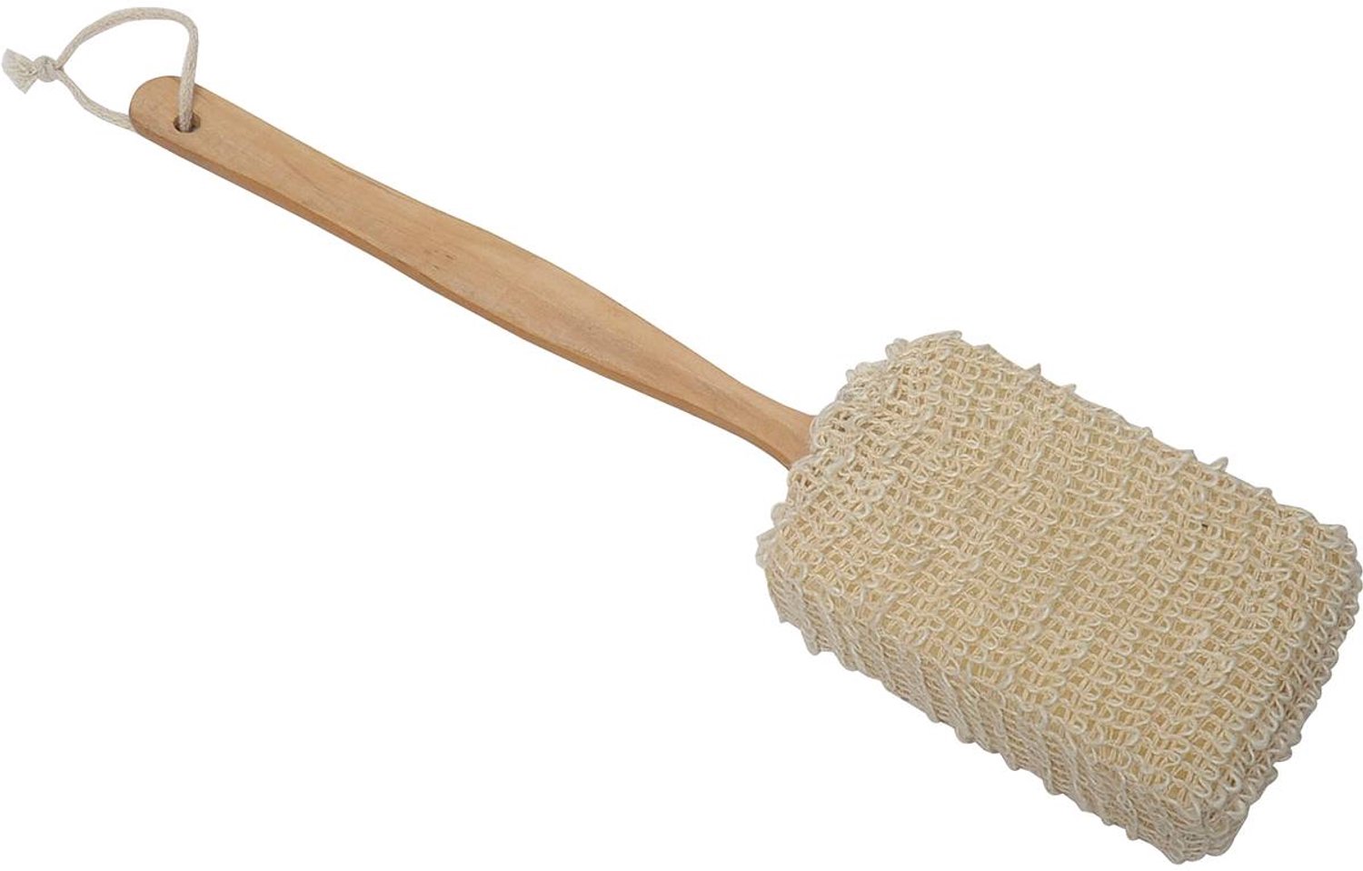 Éponge de bain en ramie avec manche en bois naturel