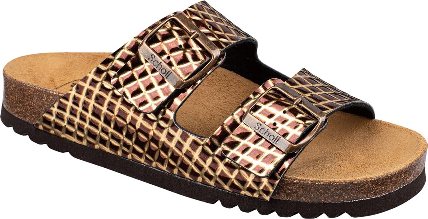 Scholl Josephine Dames Sandalen Donkerbruin Goud