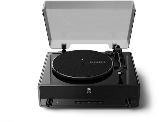 PHILIPS TAV5000/10 The Stevie Pro - Retro Bluetooth Platenspeler - Ingebouwde Stereo Speakers - 33⅓ en 45 RPM - Bluetooth 6.0 - Auto Stop - Auracast - 20W RMS - 33 1/3 & 45 RPM - Zwart — afbeelding 3