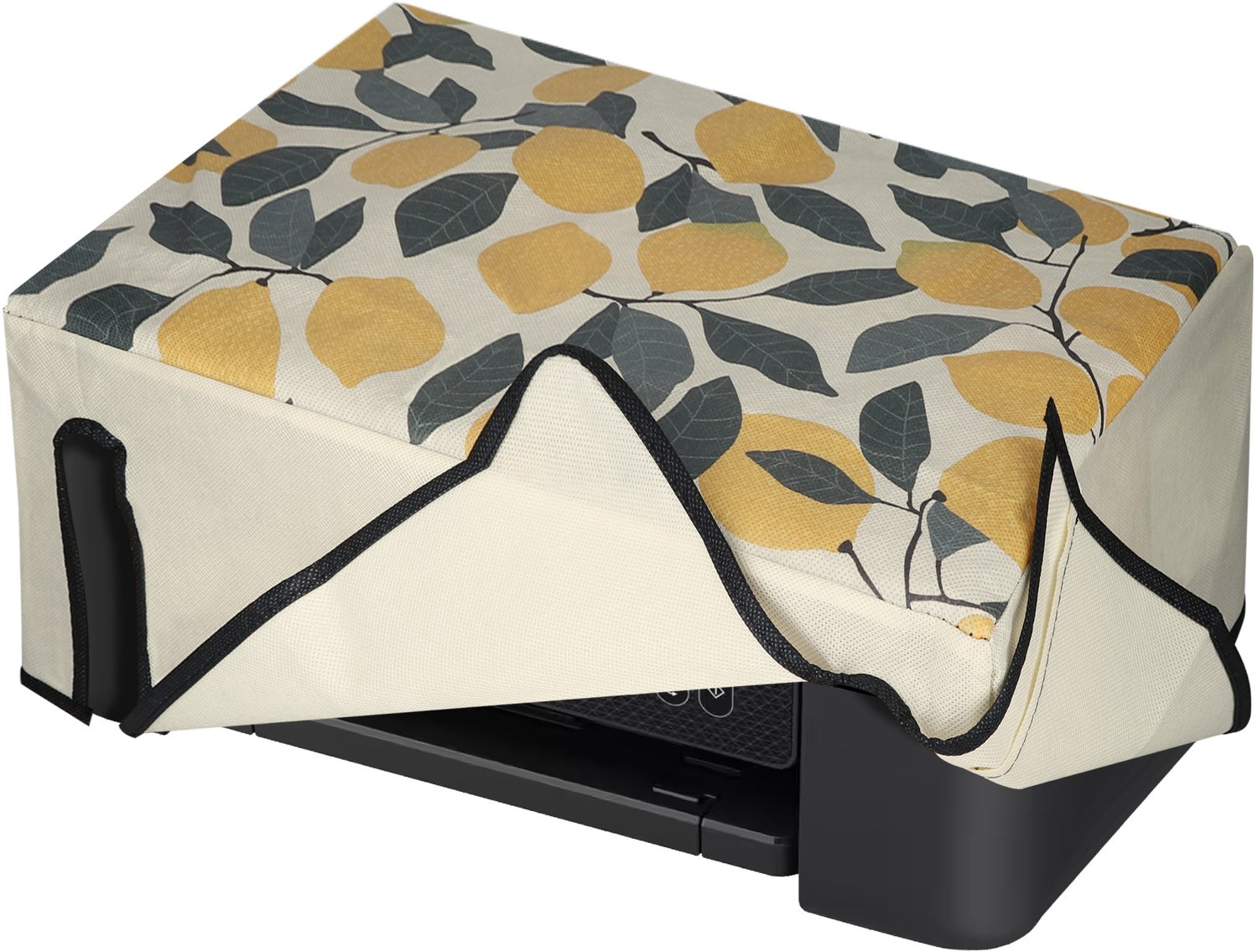 kwmobile hoes geschikt voor Epson Expression Home XP-3200 / XP-4200 / XP-4205 - Beschermhoes voor printer - Cover in geel / groen / beige - Citroenboom design