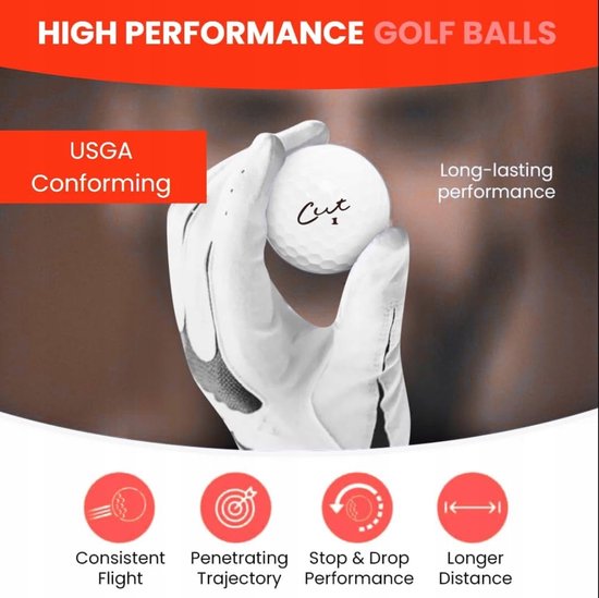 Cut Golf Premium 12 stuks: 2-delige ionomeer golfballen — afbeelding 3
