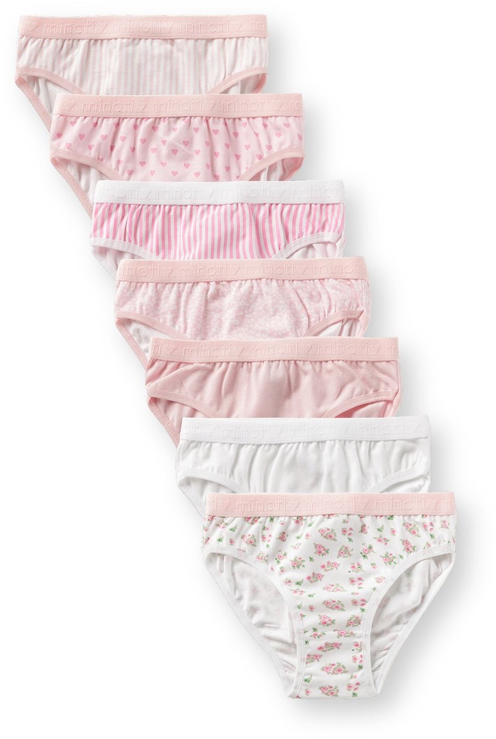 Minoti onderbroeken meisjes bloemen en hartjes - meerkleurig - 7-pack