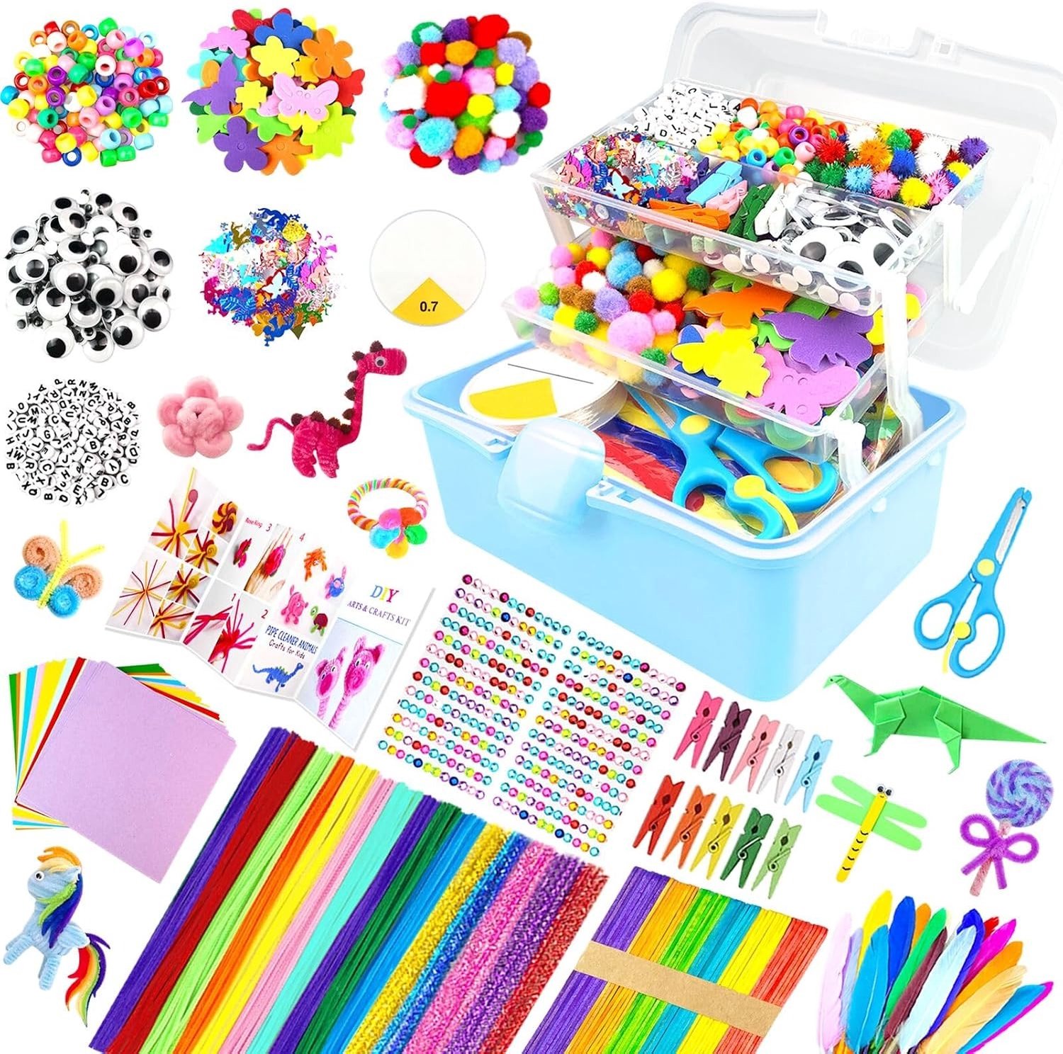 Knutselset voor Kinderen - Blauw - Ambachten Set met Pijpenragers - Voor Creatieve Projecten