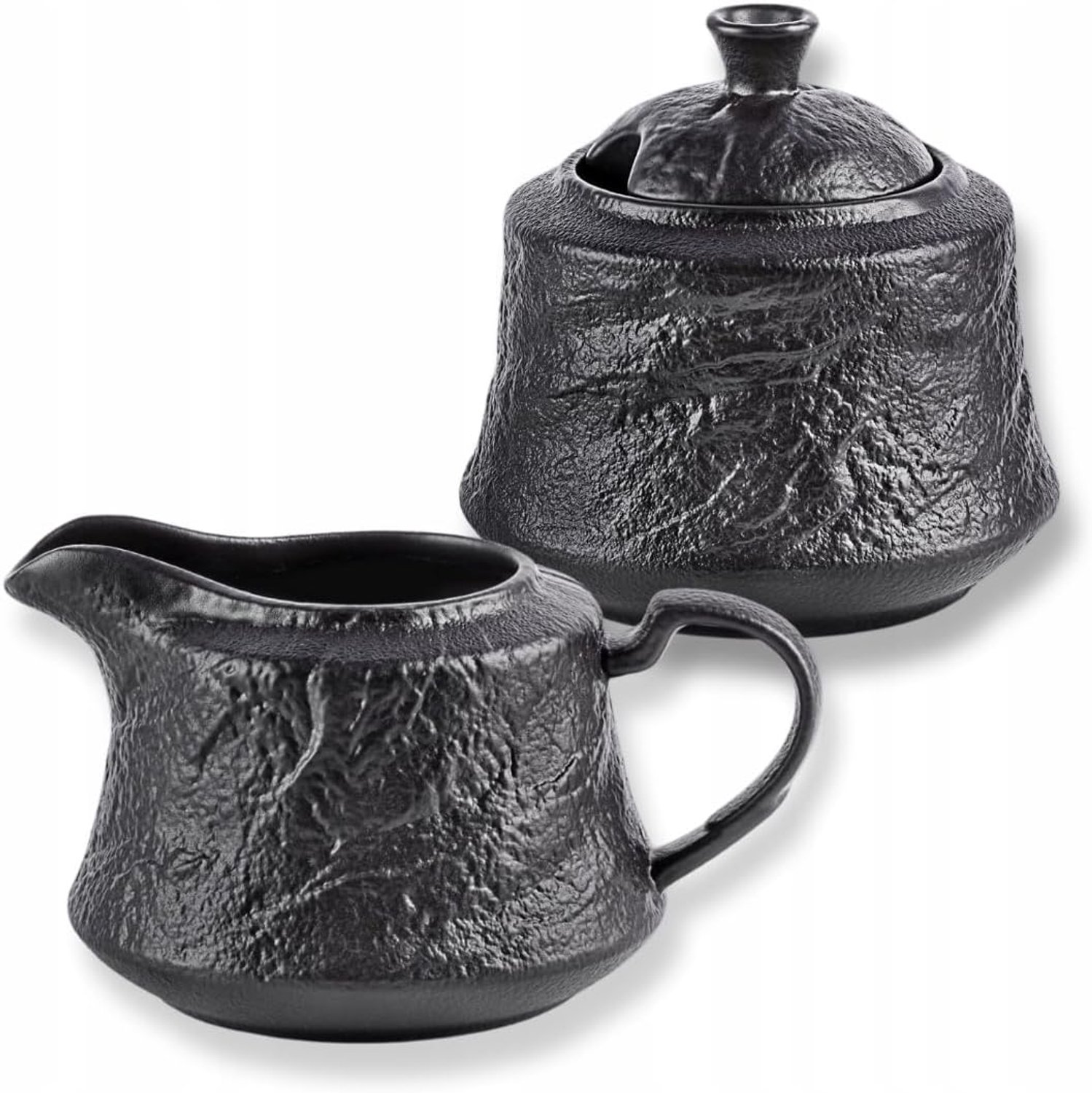 Wilmax Suikerpot en Melkkannetje Set Zwart WL-661160/A-WL-661161/A