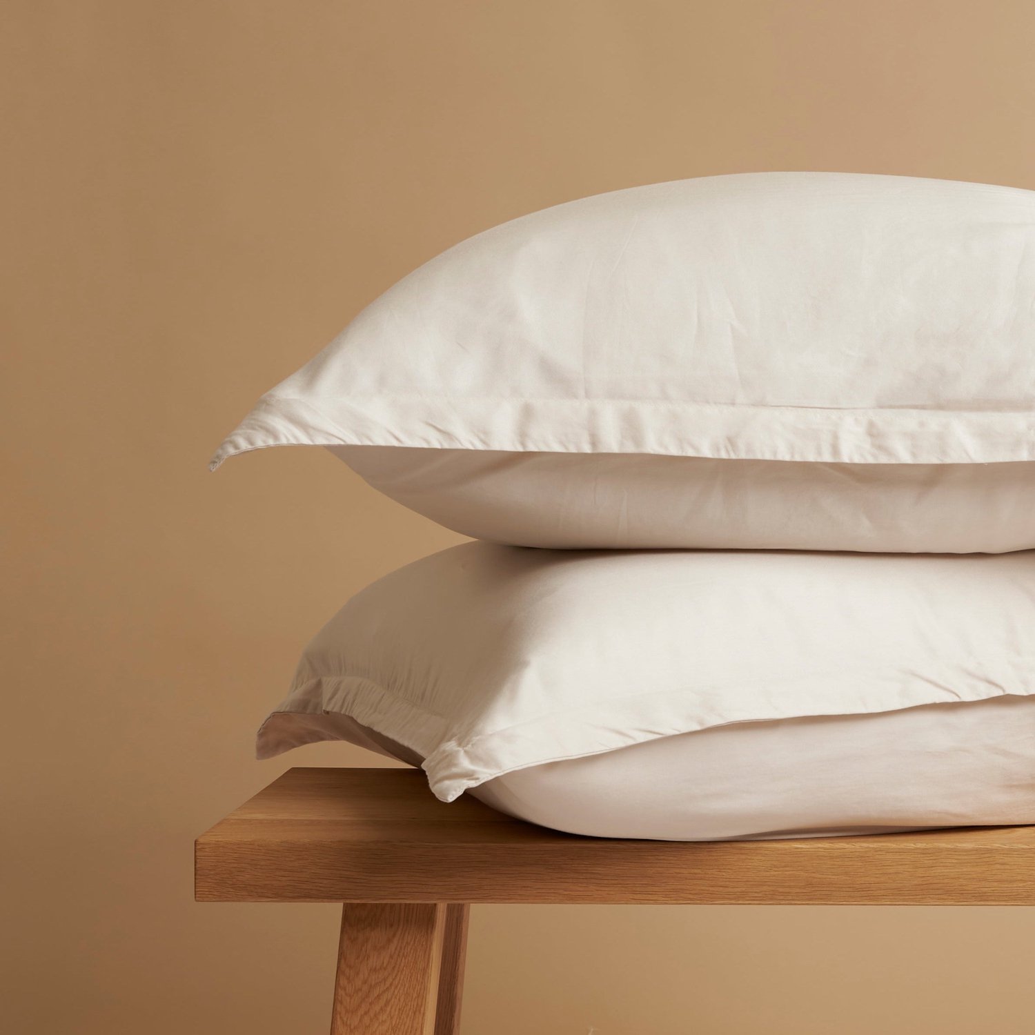 Coco & Cici - TENCEL - Twill Kussensloop Beige - 1 kussensloop 50x75 zonder volant