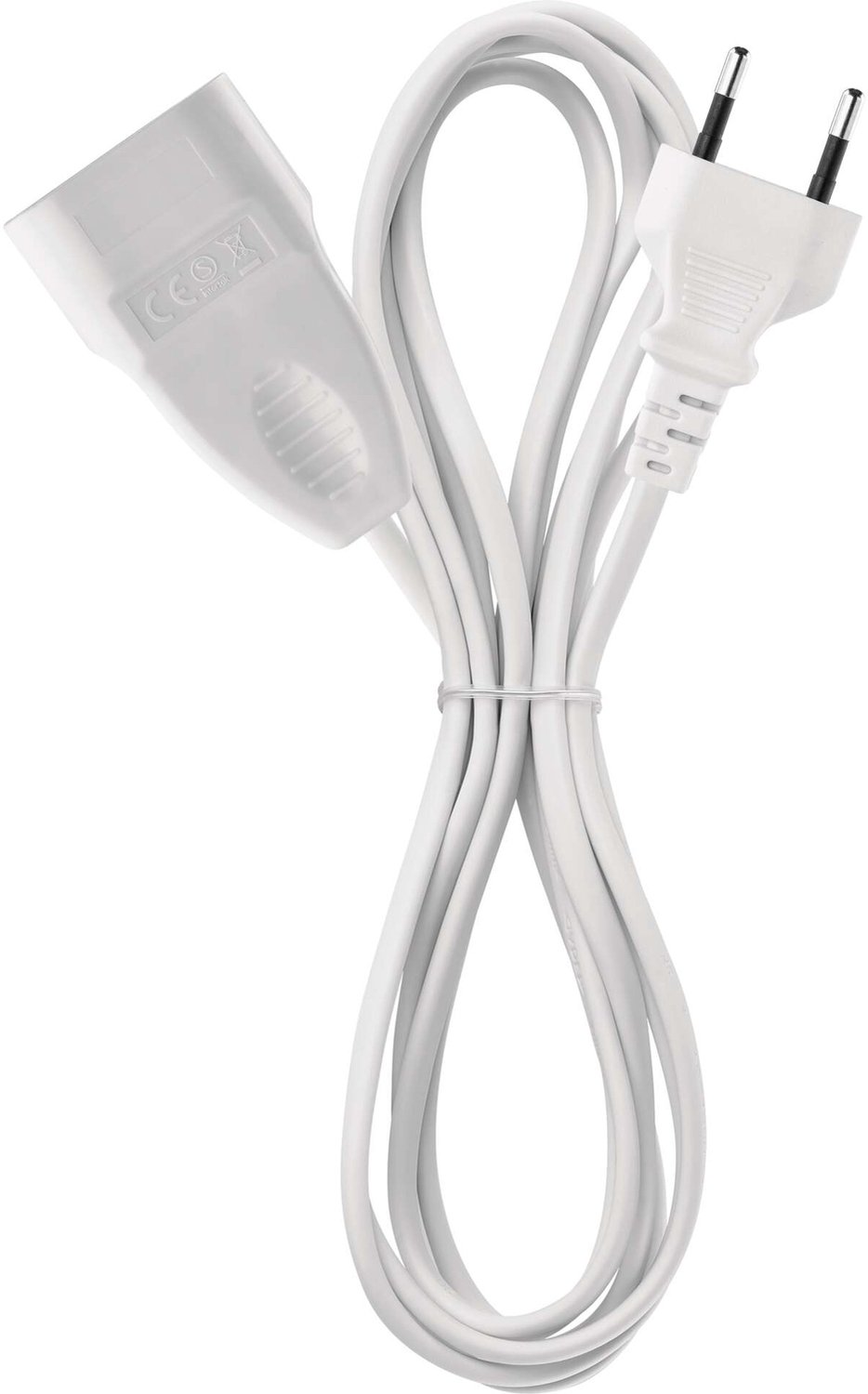 EMOS Tweedraads verlengsnoer 5 m / 1 stopcontact / wit / PVC / 0,75 mm², P01305