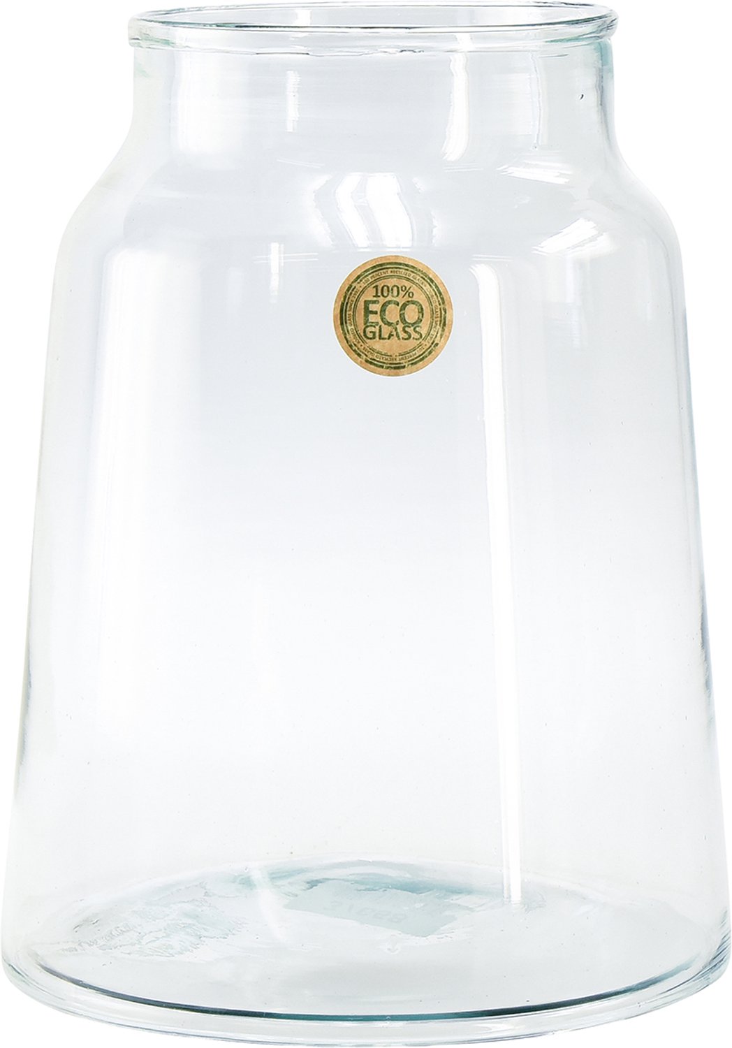 Jodeco Glass Eco vaas 'eddy' h30 bd21,5 td14,5 cm Bruin