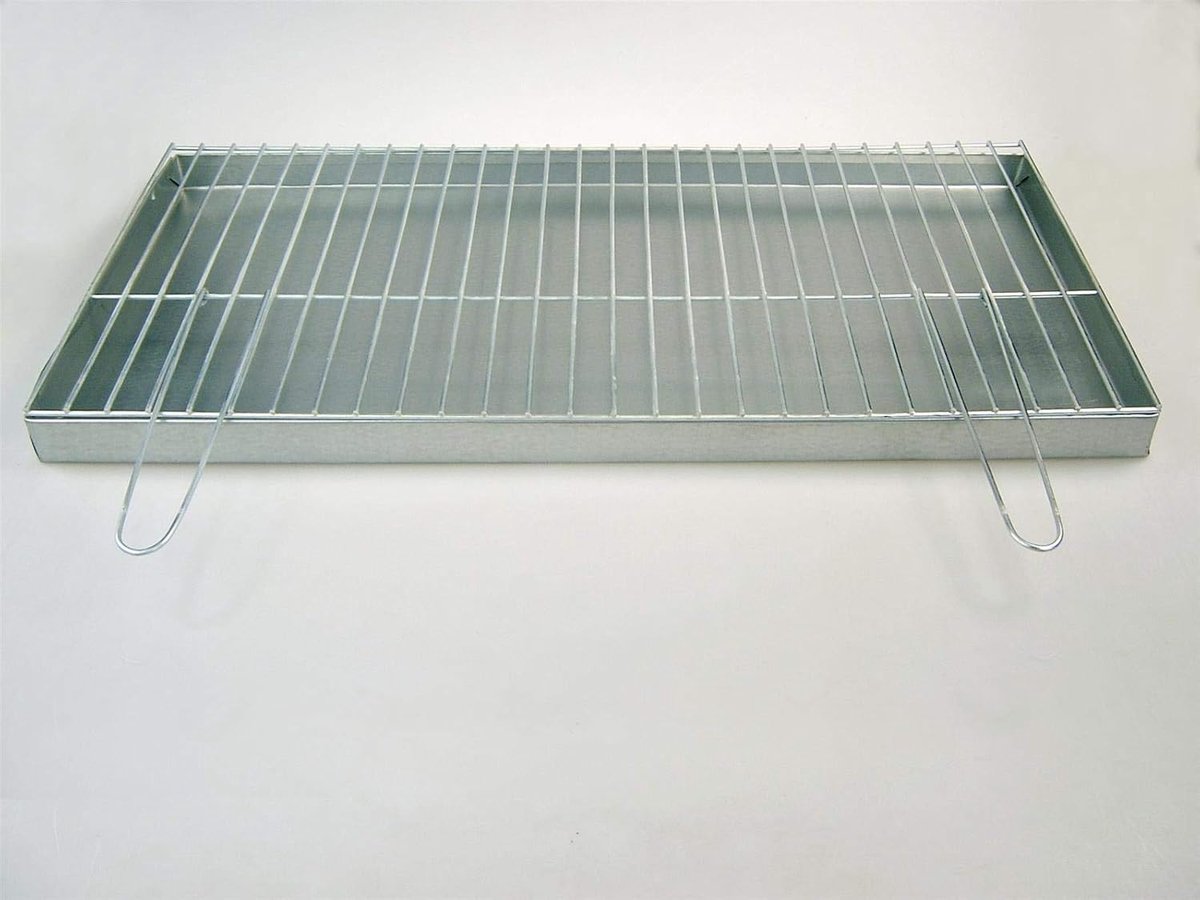 Asbak en grillrooster met klapgrepen 80 x 40 cm in set grillhaard