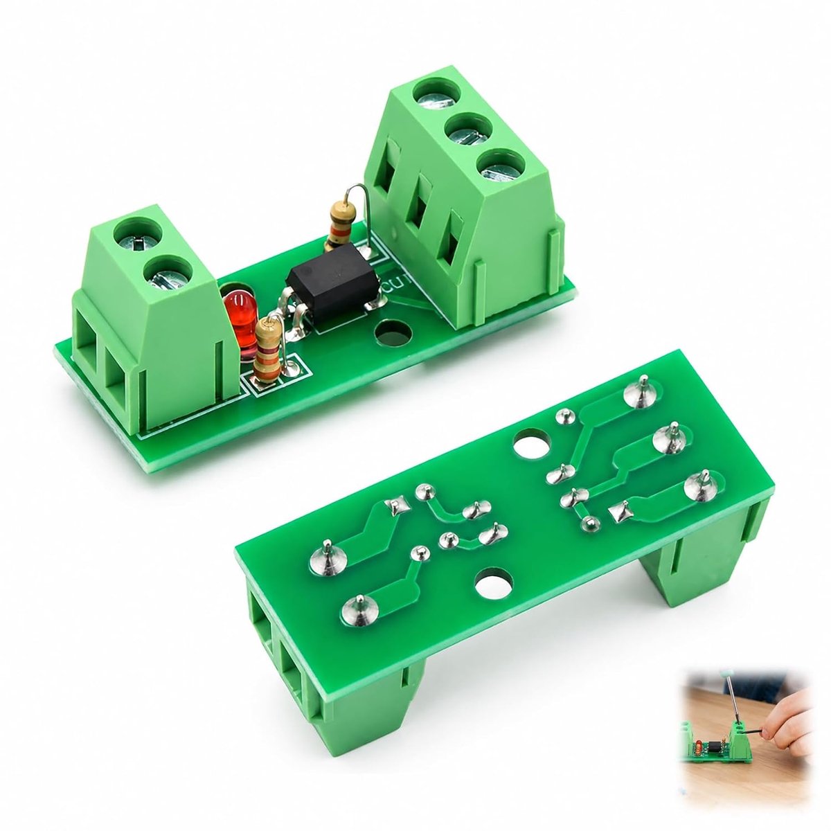 2 stuks optische isolatormodule, optokoppelingsmodule PC817 EL817 12 V 1 kanaals converter kaart, ingang DC 12 V, uitgang 1,8 V-24 V, frequentie 5 kHz, PLC, microcontroller, relais, automatisering