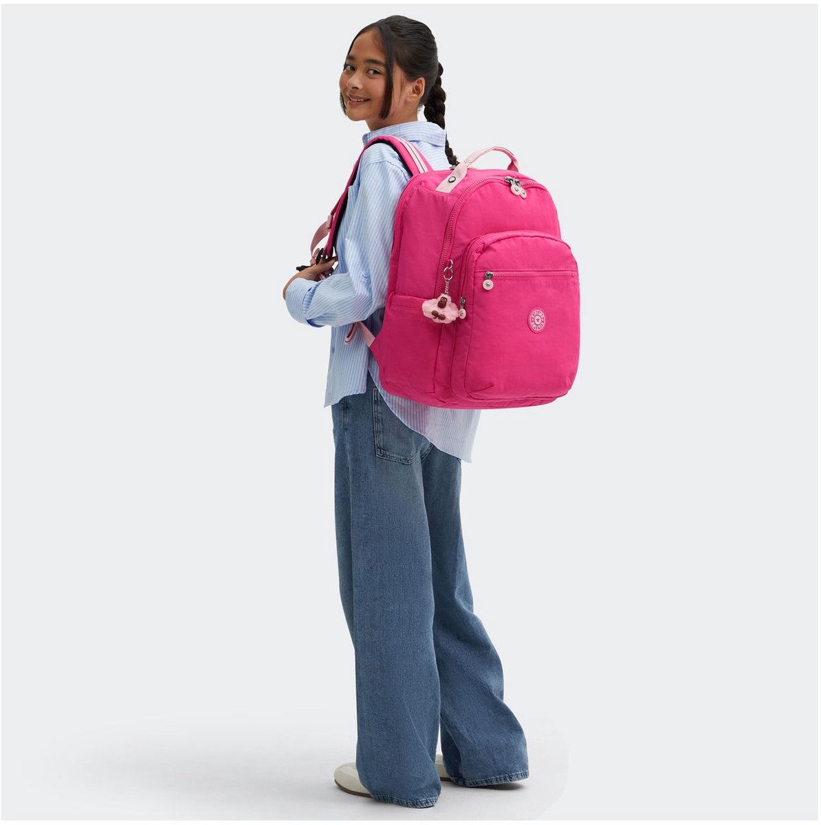Kipling Seoul College Extra Rugzak School - 15 laptopvak - intense rose