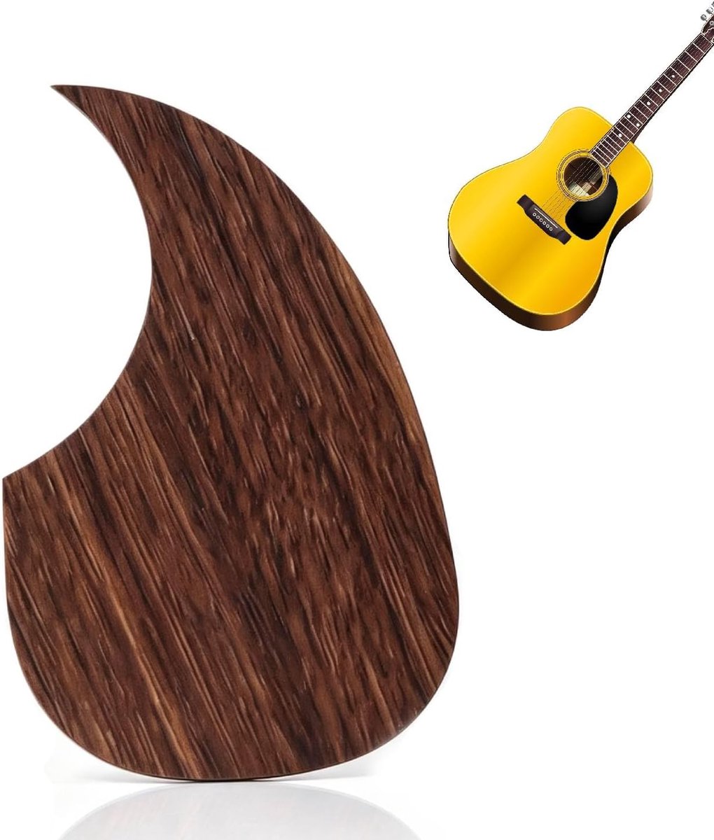 slagplaat, zelfklevende akoestische gitaar slagplaat PVC houtnerf patroon 3D gitaar decor krasplaat (waterdruppel vorm)
