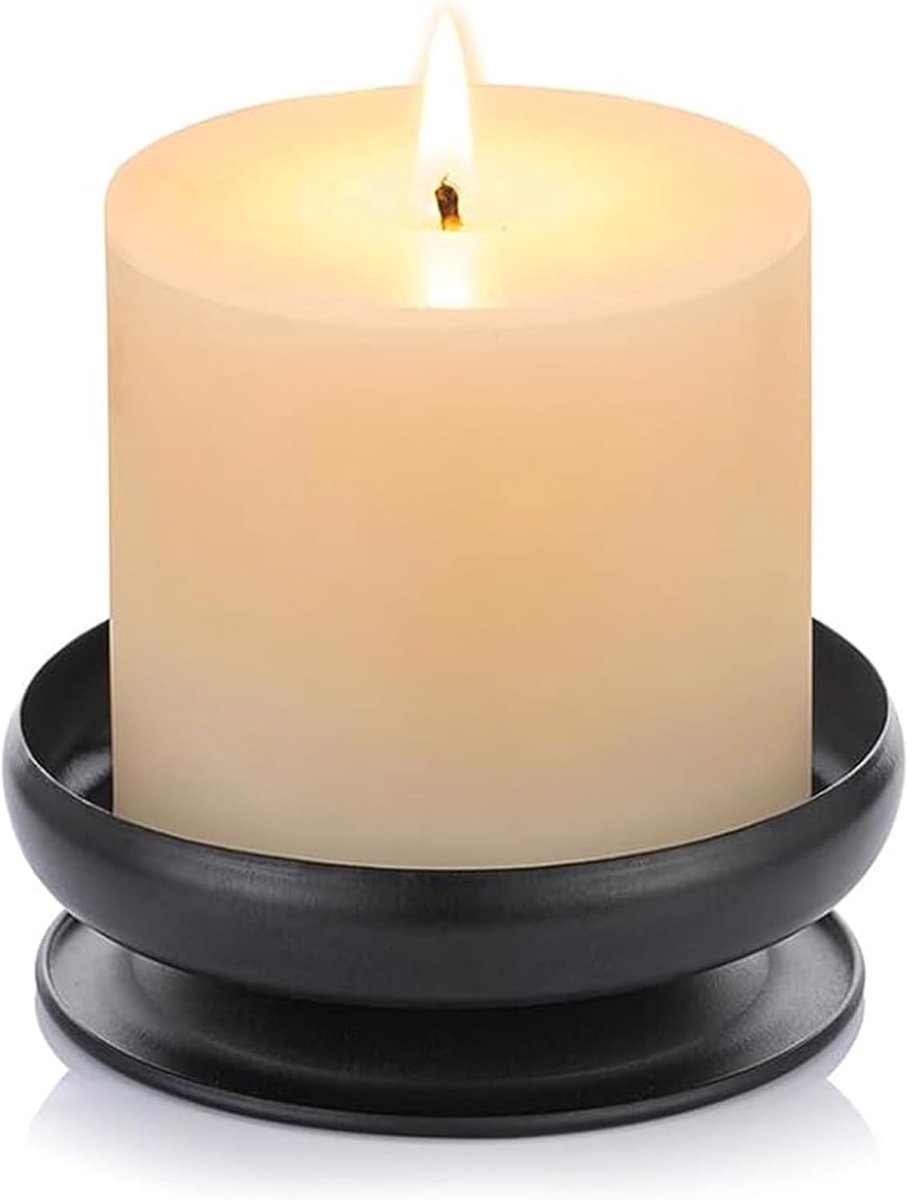 1 stuk metalen kaarsenstandaard met doorn 1 cm, Ø 10 cm, moderne decoratieve kandelaar, kaarsenstandaard voor bruiloft, Kerstmis, woonkamer, adventskrans, feesten, jubilea, communie en doopkaarsen