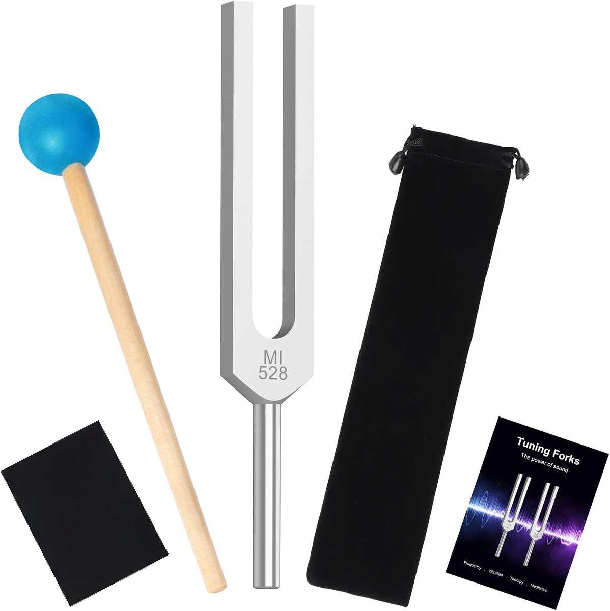 Stemvork 528Hz van Aluminiumlegering - Inclusief Silicone Hamer en Opbergtas voor Yoga, Meditatie, Chakra-balans & Ontspanning