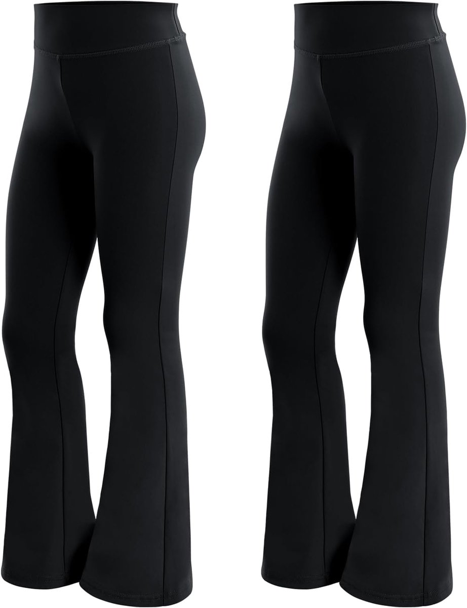 Uitlopende legging voor meisjes, 5-12 jaar hoge taille, zwarte schoolbroek, yogabroek, sport, dans, joggingbroek, legging