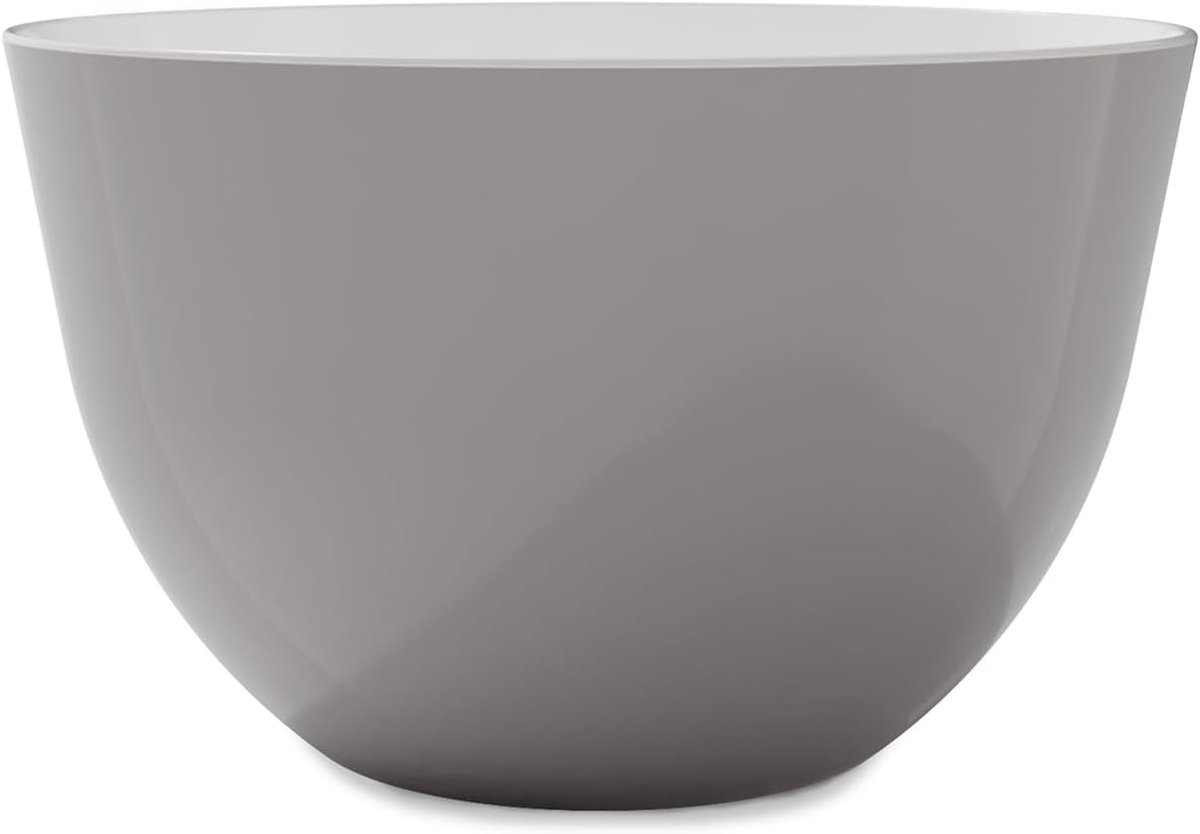 Pile – stapelbare kom – grijs – diameter 22 cm x hoogte 13,5 cm – ruime kom met glanzend oppervlak, perfect als slakom of soepkom.