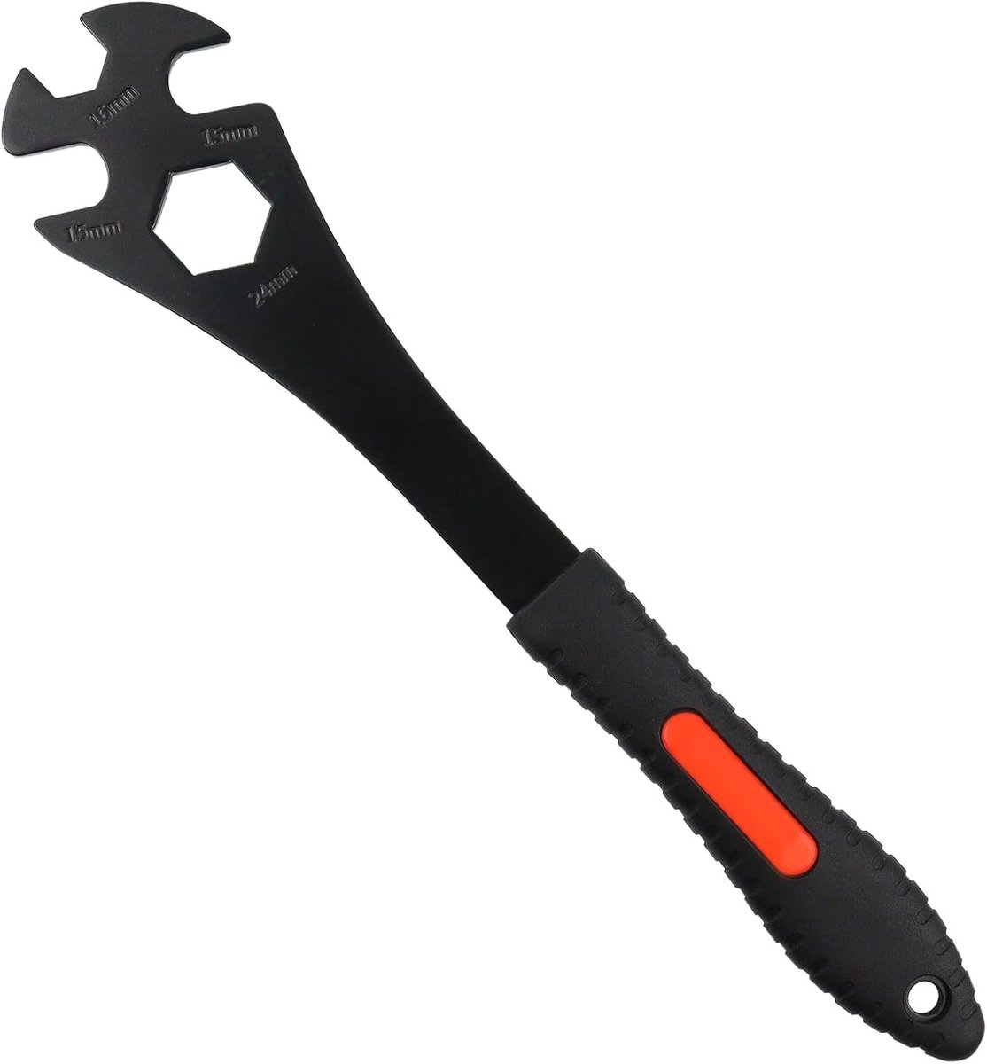 Multifunctionele 4-in-1 Fiets Pedalen Sleutel met Antislip Handvat voor Verwijderen en Vervangen van Fietspedalen, 15/16/24mm Conesleutel, Duurzaam Carbon Staal