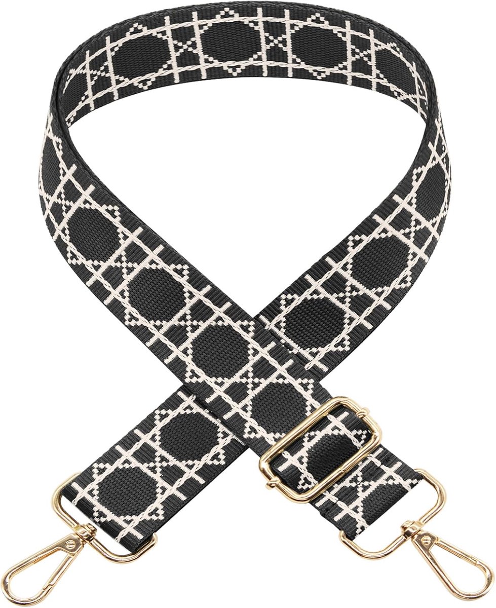 Keeper Brede Geometrische Tas Riem Retro Verstelbare Lange Schouderriem Vervanging Riem Crossbody Handtas Bandjes Gitaar Stijl Portemonnee Bandjes Voor Schoudertas