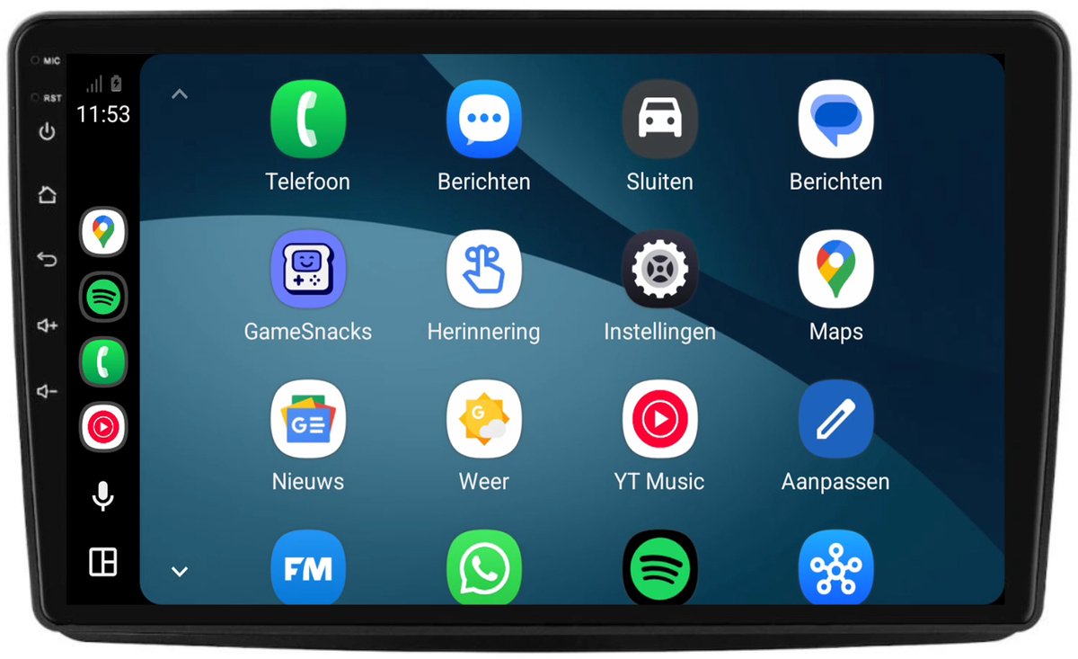 CarPlay autoradio geschikt voor Fiat Panda | 2003 t/m 2012 | Cartronix CTX-7081 | 2003 2004 2005 2006 2007 2008 2009 2010 2011 2012 | 9 inch | Android 15 | Draadloos Apple CarPlay & Android Auto | 2GB + 32GB | Bluetooth & Wifi