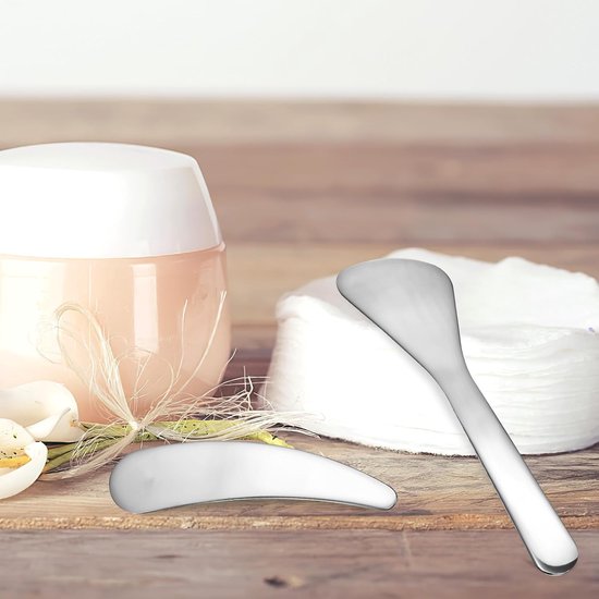 Spatels van roestvrij staal, compacte en draagbare lippenspatel voor huidverzorgingsproducten en lichaamscrèmes, voor reizen en dagelijkse opslag — afbeelding 3