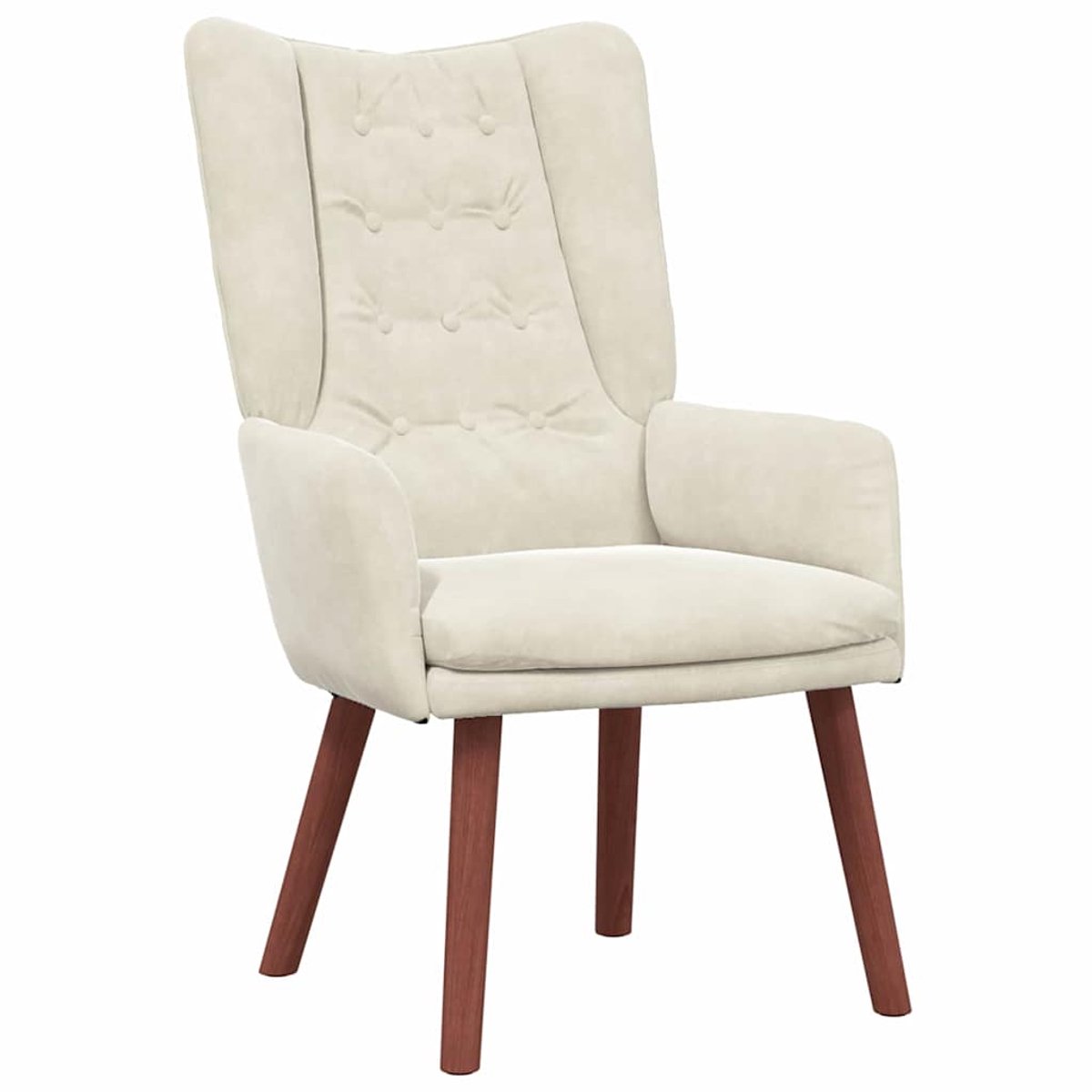 vidaXL Fauteuil - Crème - 63 - x - 67 - x - 94 - cm - Fluweel